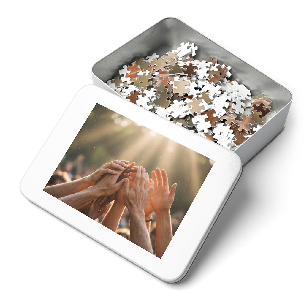 Jigsaw Puzzle with Tin - Golden Rays of Unity Wall Art (30...