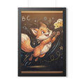 Framed Vertical Poster - Playful Fox Wall Decor — Black... |...