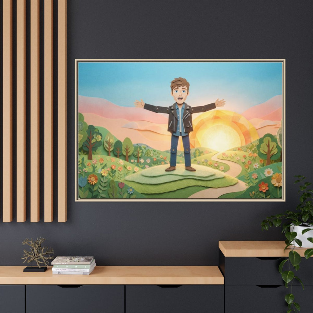 Framed Matte Canvas - Sunny Meadow Story — Natural / 1.25"...