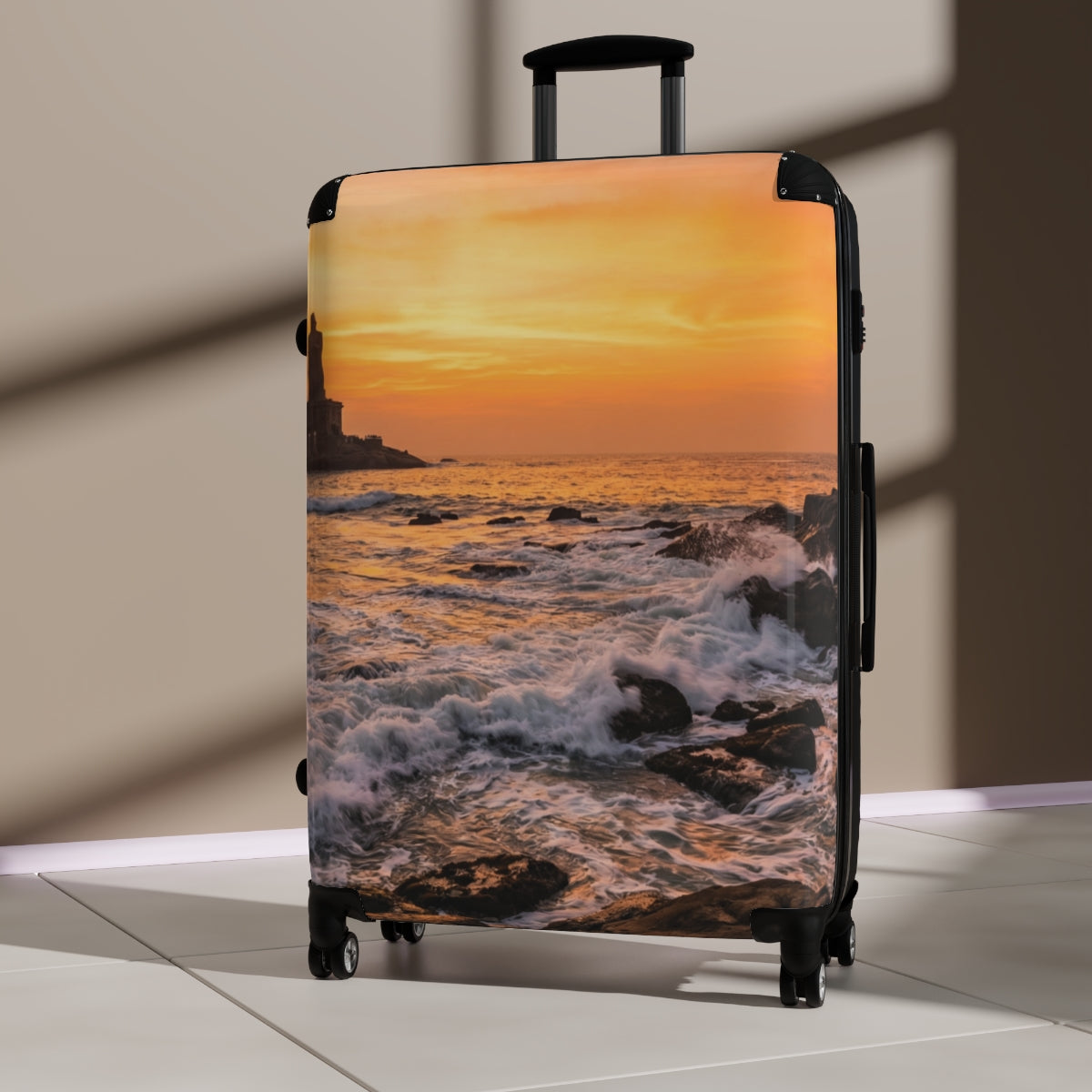 Suitcase - Sunset Shoreline Rolling Suitcase | Echovira...