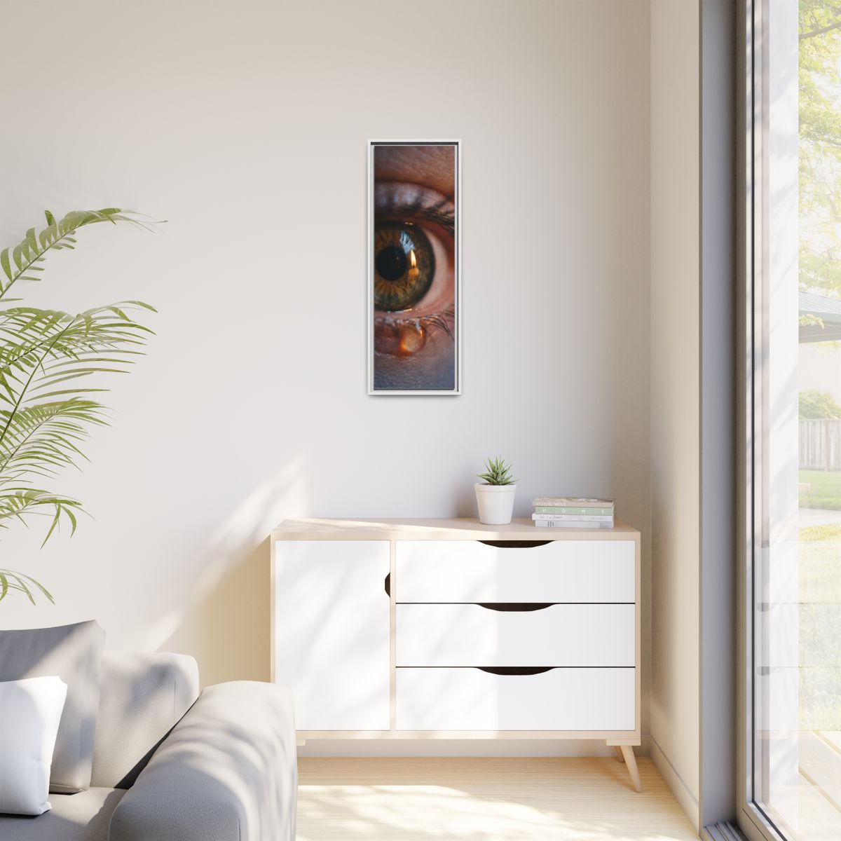 Matte Canvas, Framed - Amber Iris Reflection Fine Art Print...