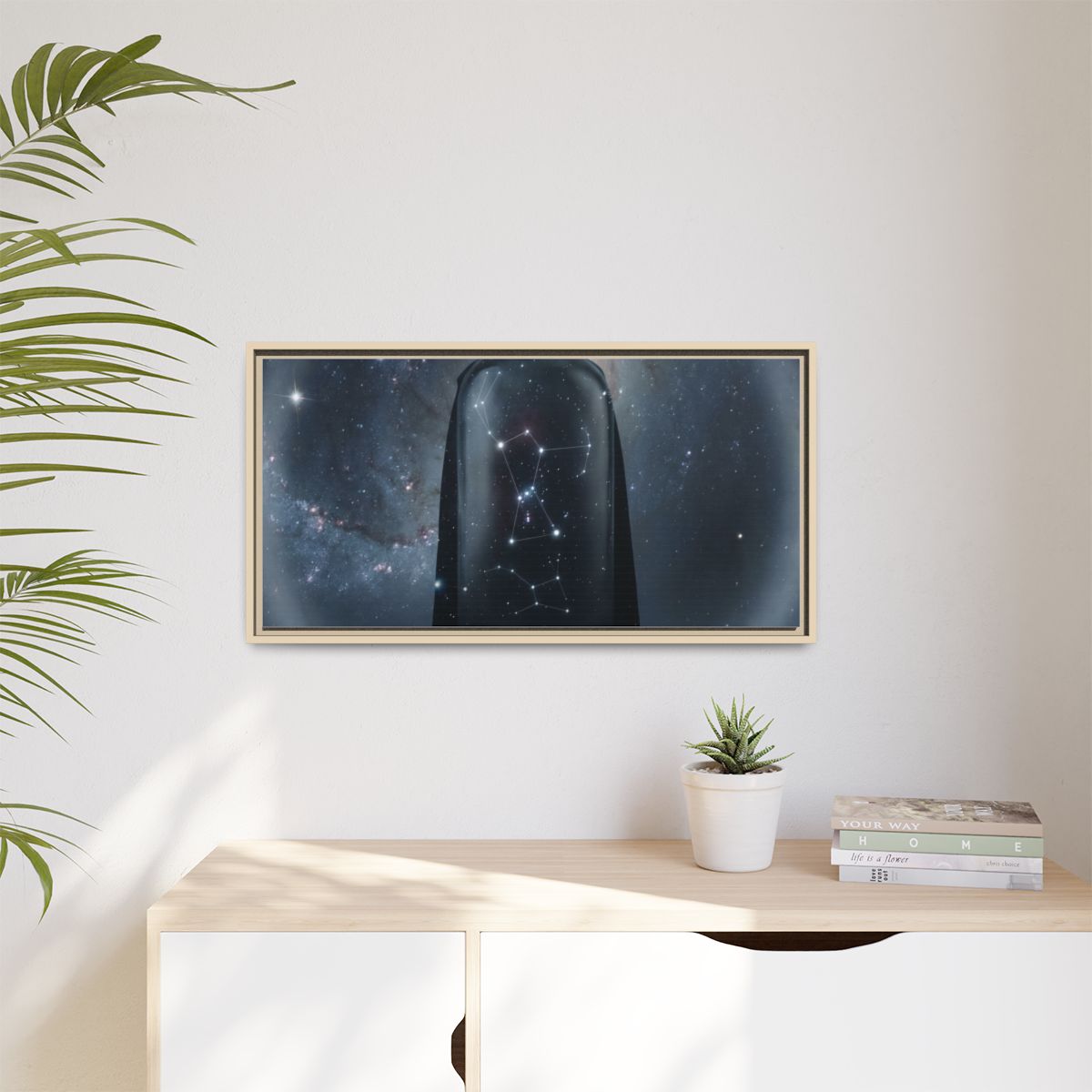 Matte Canvas, Framed - Cosmic Sentinel Orion Constellation...