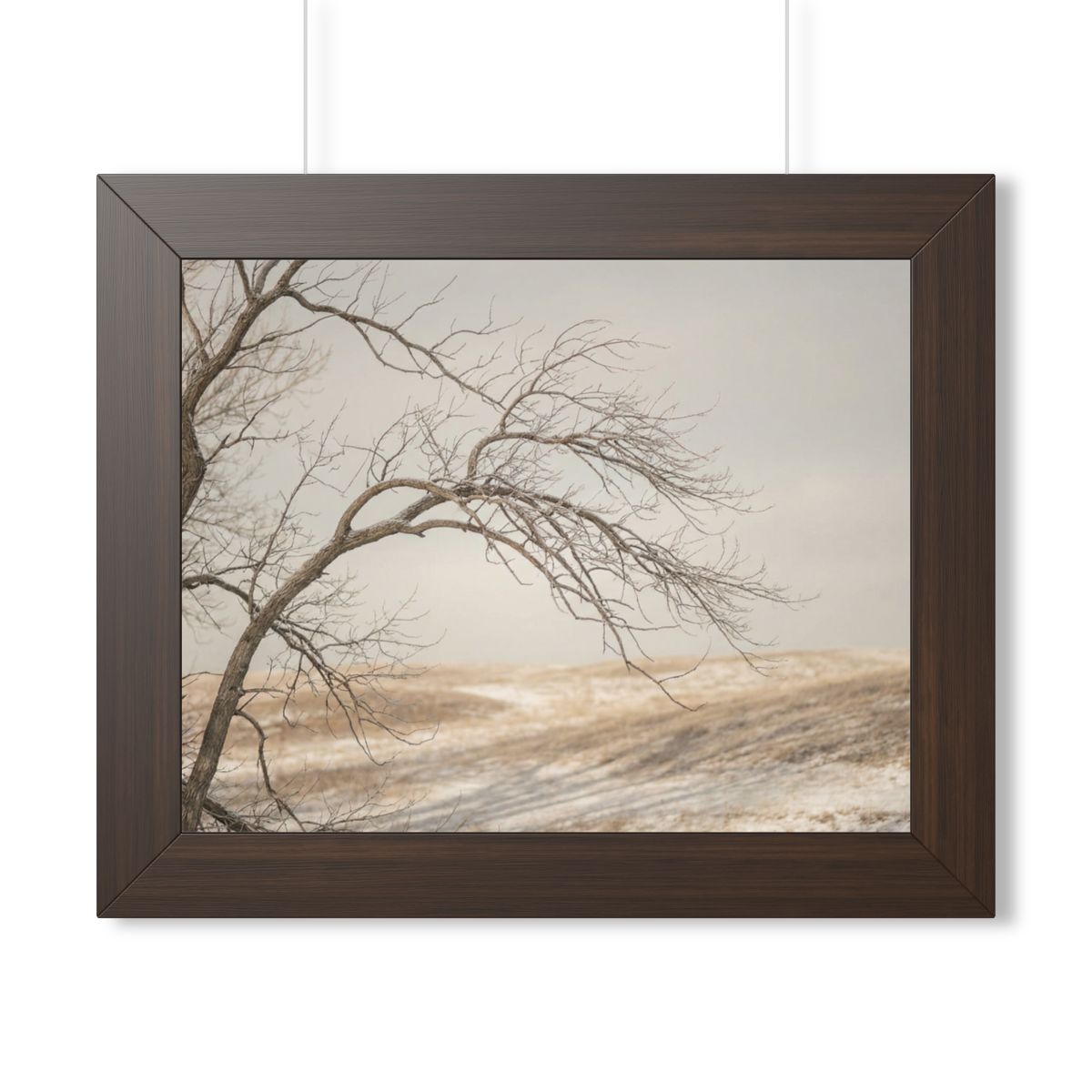 Framed Horizontal Poster - Winter Branch Solitude Landscape...
