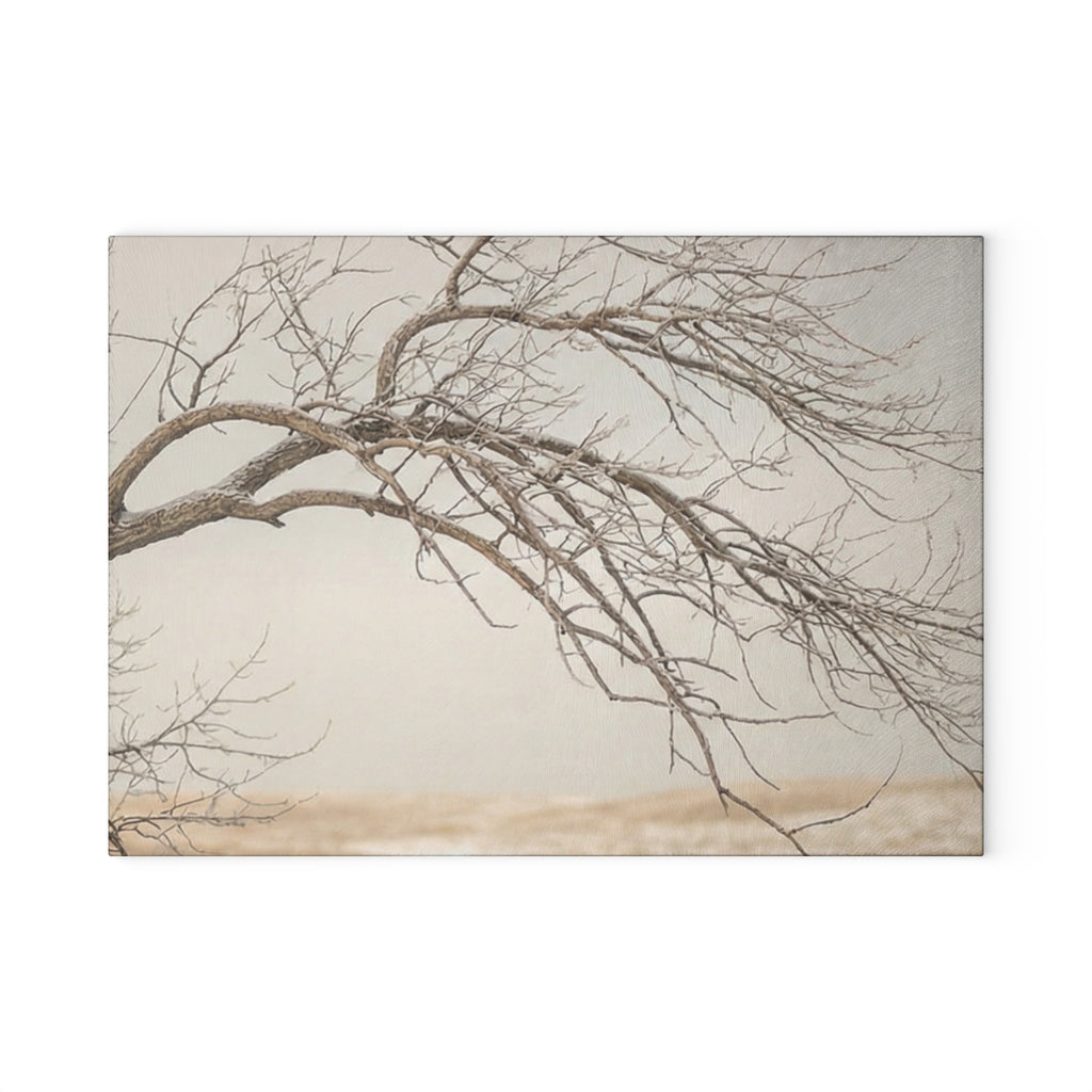 Glass Cutting Board - Winter Branch Solitude Landscape |...