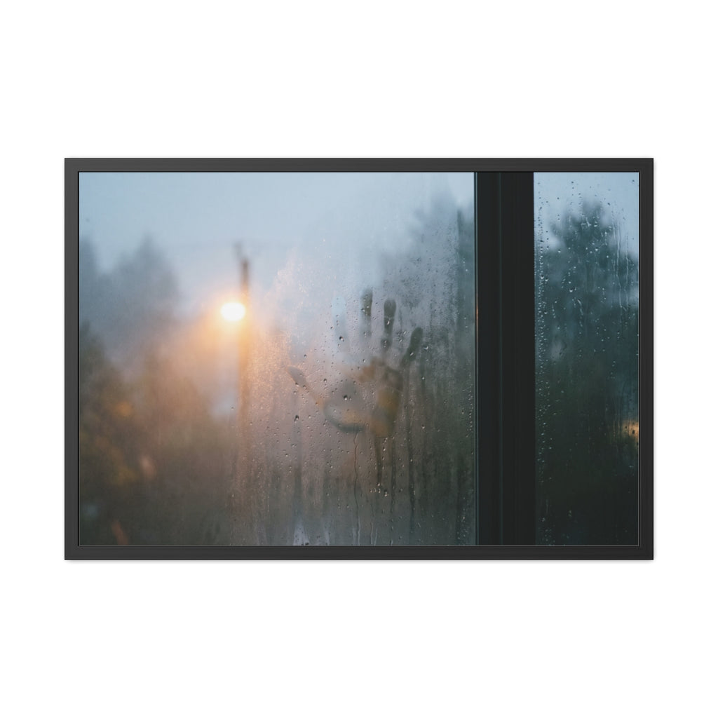 Framed Posters - Rainy Window Steamed Glass Mood Art (10×8...