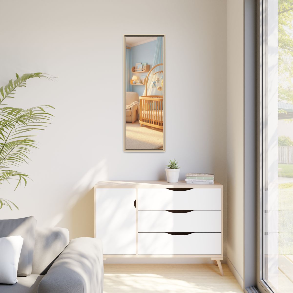 Matte Canvas, Framed - Dreamy Serene Nursery Art — Natural /...