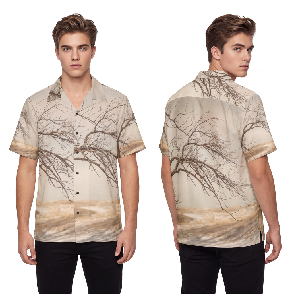 Men's Hawaiian Shirt - Winter Branch Solitude Landscape |...