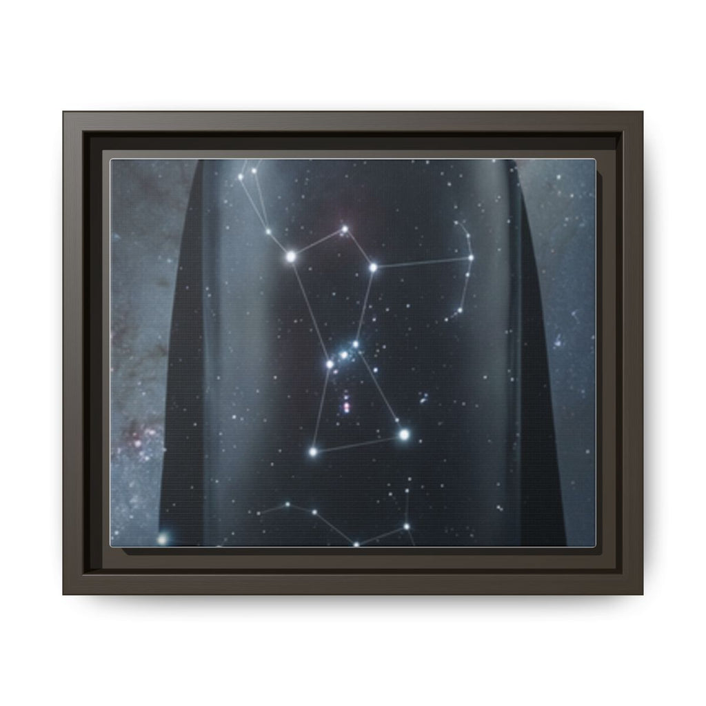 Framed Matte Canvas - Cosmic Sentinel — Espresso / 1.25" (10×8, 12×9, 14×11, 16×12, 20×10, 18×12, 20×16, 24×16, 24×18, 36×12, 24×20, 32×16, 30×20, 30×24, 32×24, 48×16, 36×24, 48×24, 40×30, 60×20, 48×32, 60×30 & 60×40)