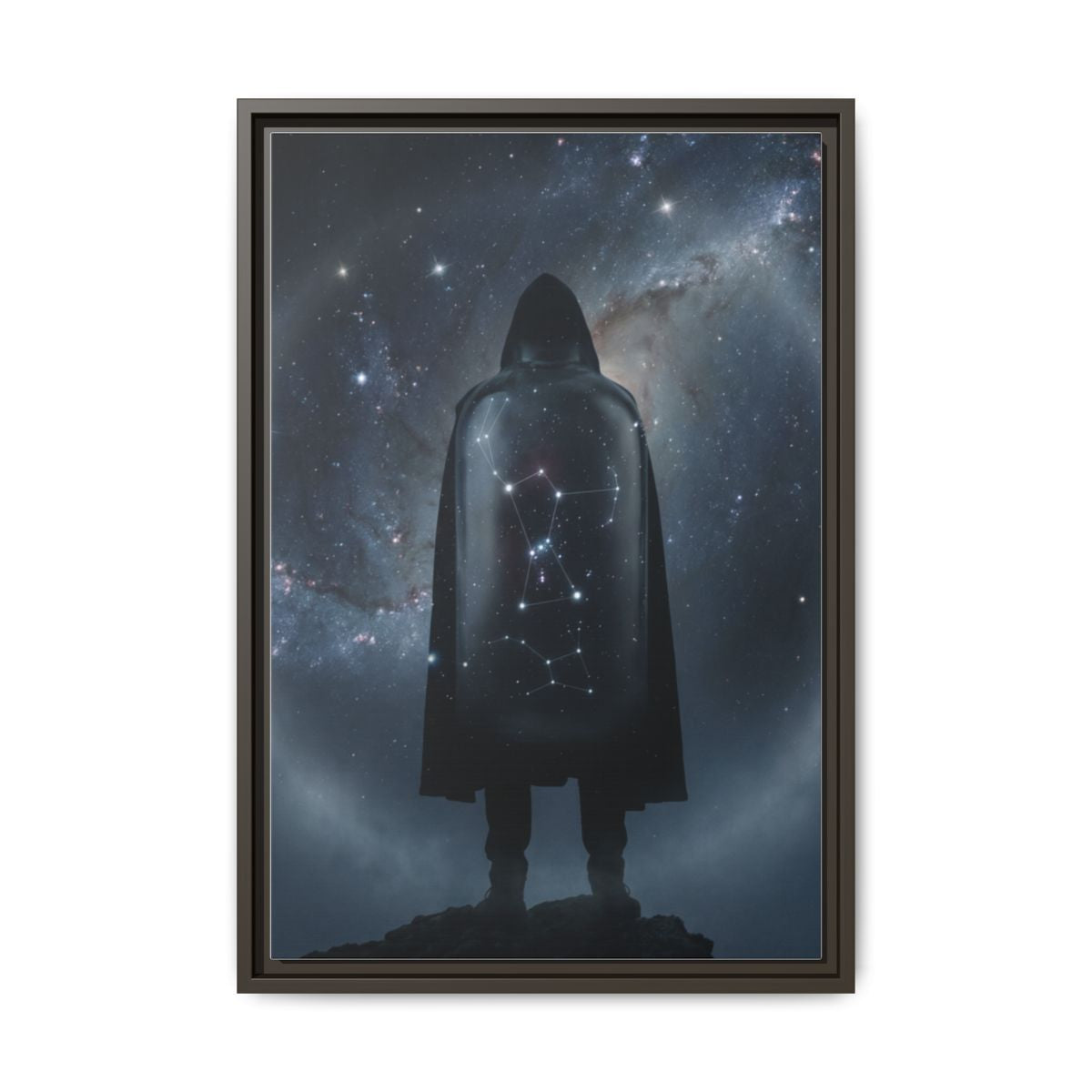 Framed Matte Canvas - Cosmic Sentinel — Espresso / 1.25" (8×10, 9×12, 11×14, 12×16, 10×20, 12×18, 16×20, 16×24, 18×24, 12×36, 20×24, 16×32, 20×30, 24×30, 24×32, 16×48, 24×36, 24×48, 30×40, 20×60, 32×48, 30×60 & 40×60)