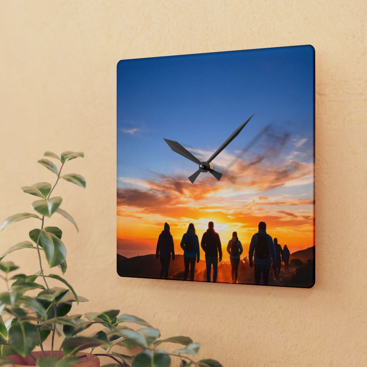 Acrylic Wall Clock - Sunset Horizon