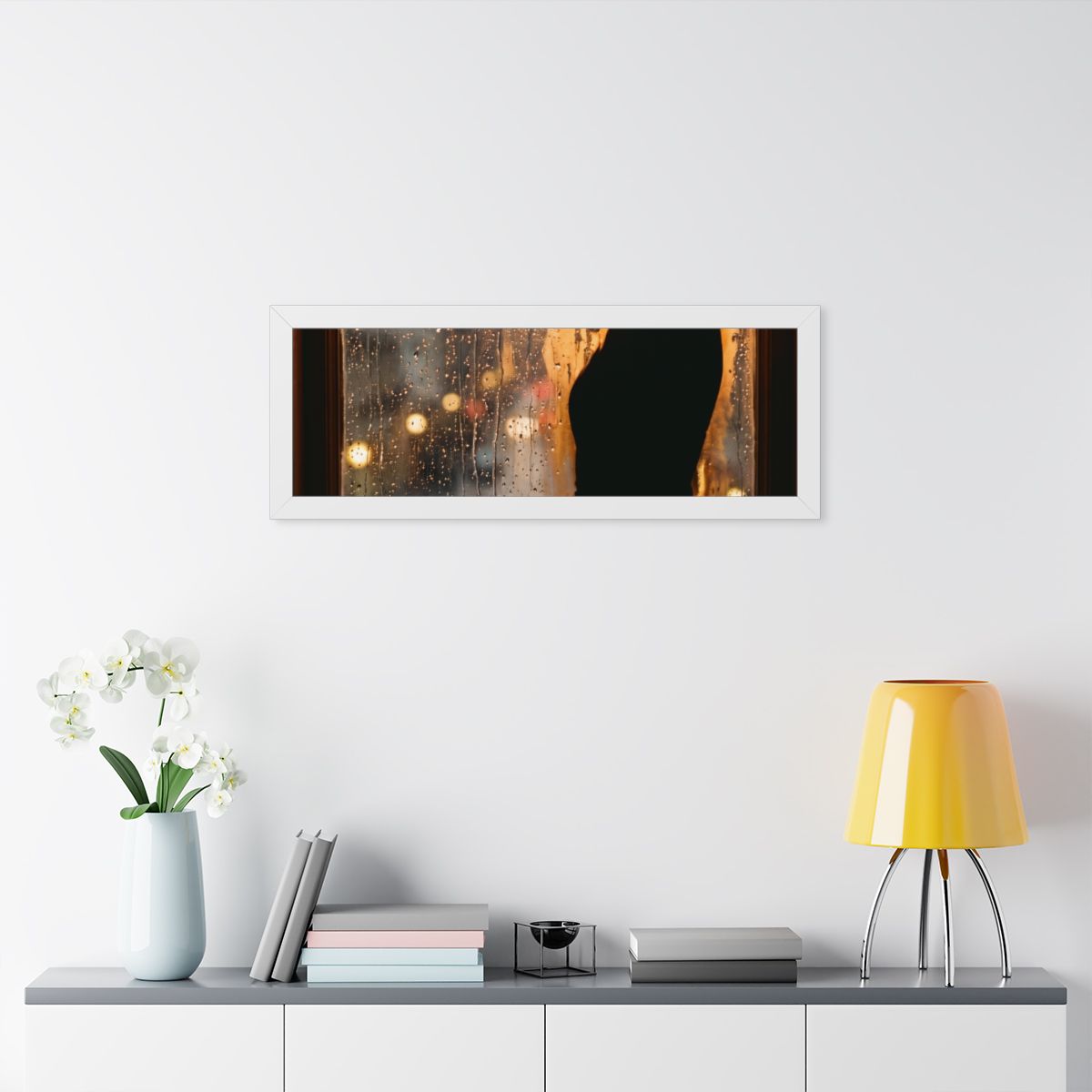 Framed Horizontal Poster - Twilight Rain — White (14×11... |...