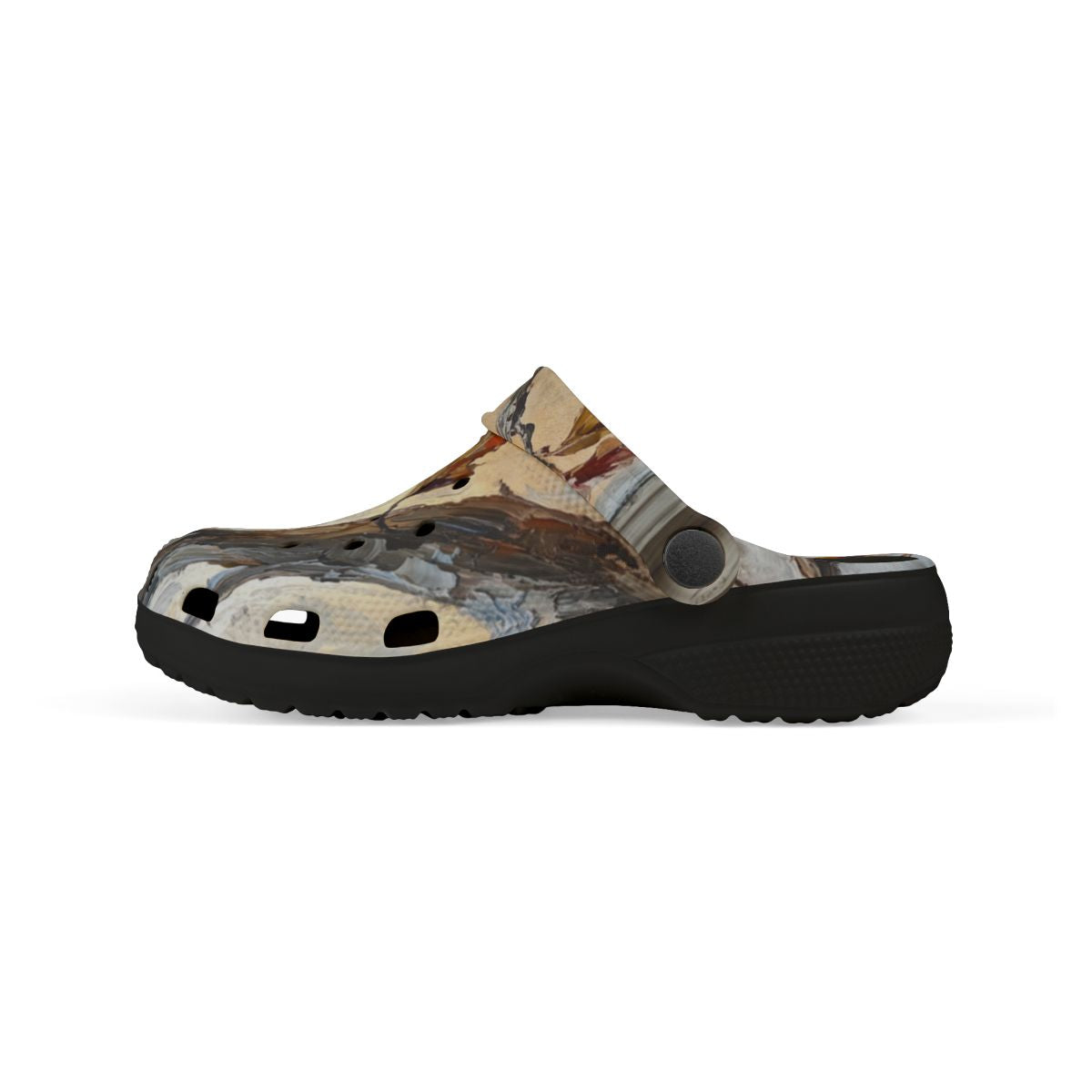 Kids' Clogs with Winter Window Landscape Art