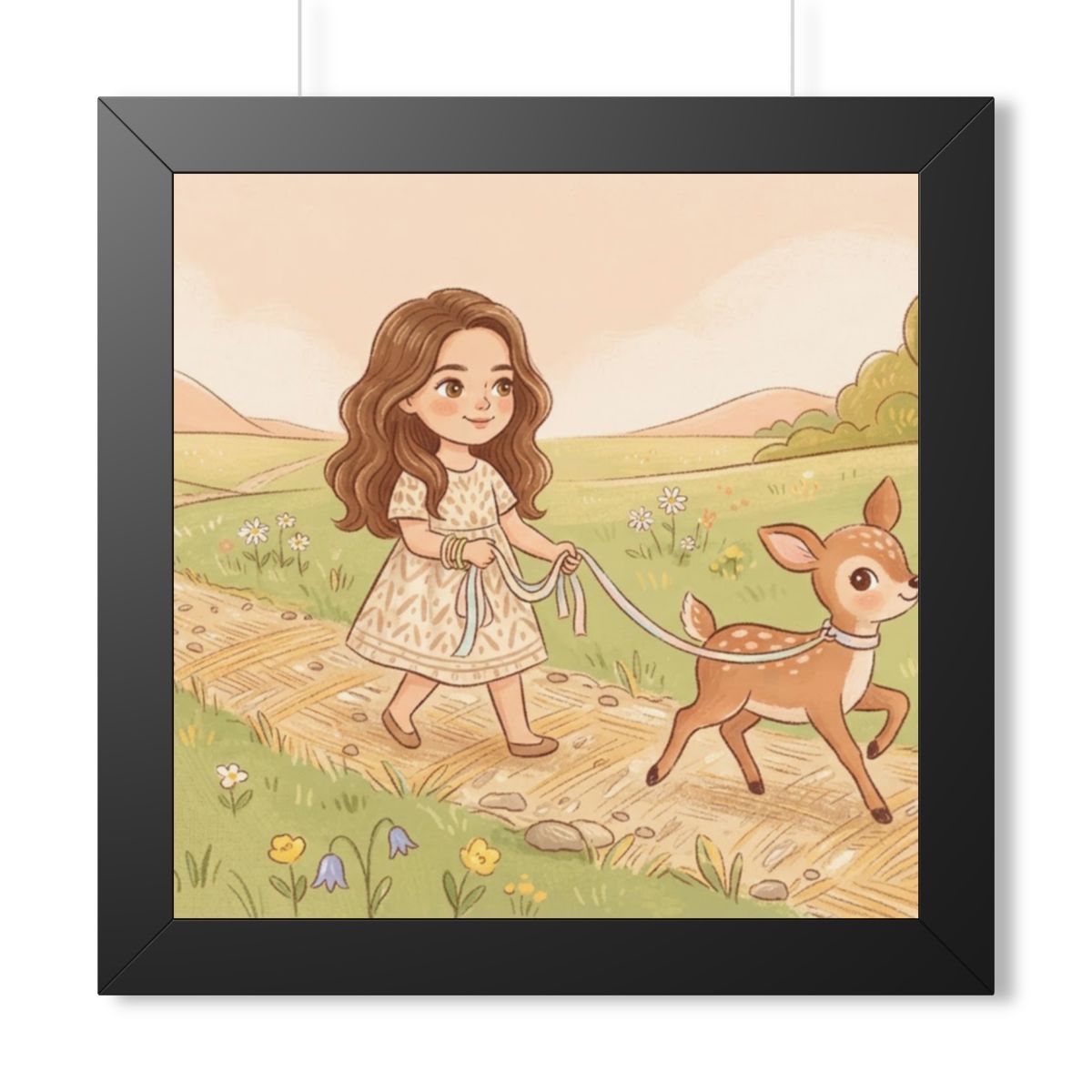 Framed Vertical Poster - Meadow Walk Fawn — Black (11×14......