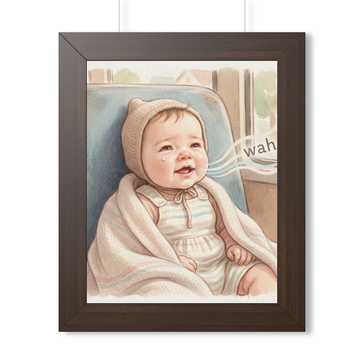 Framed Vertical Poster - Sweet Baby — Walnut (11×14, 12×16...