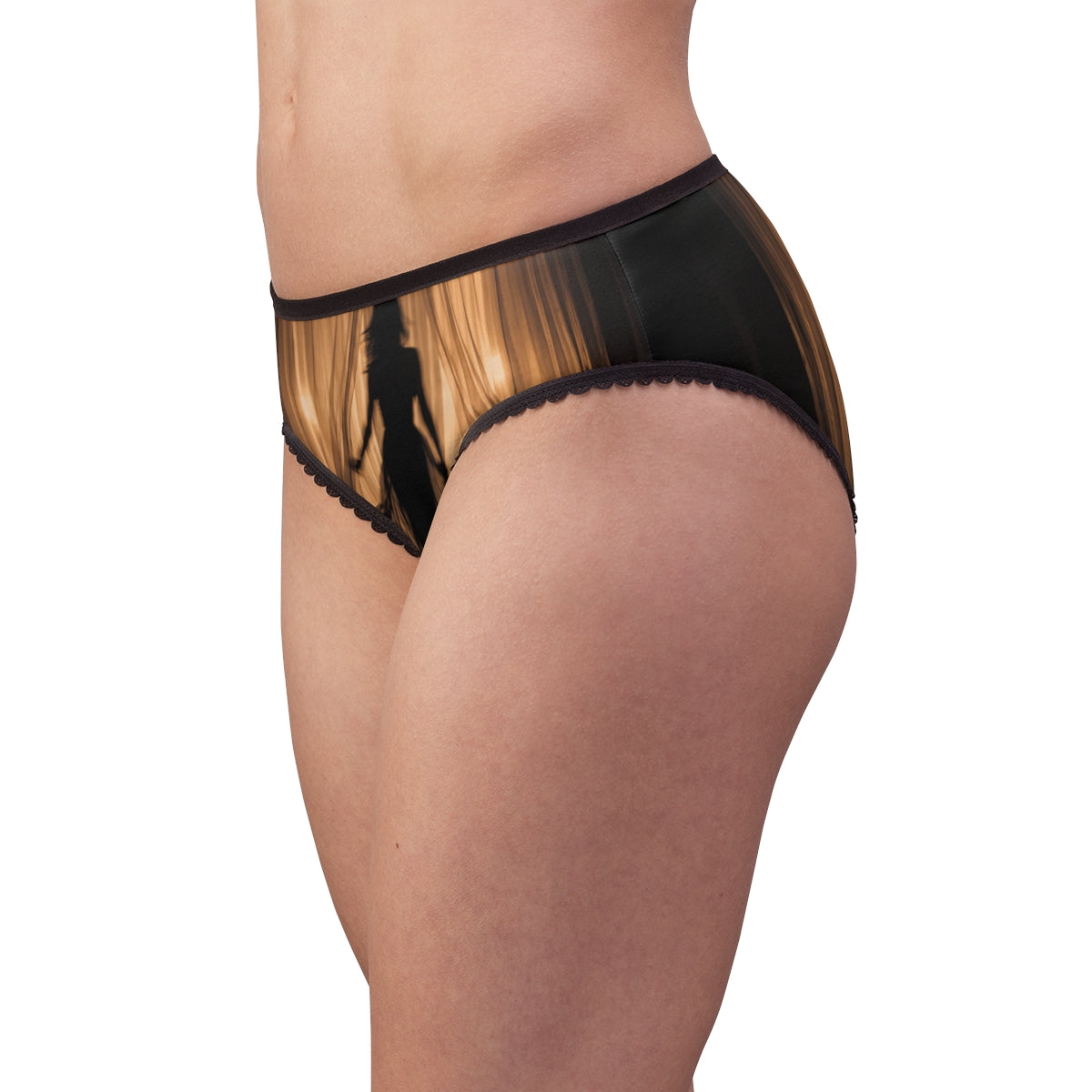 Women's Briefs - Golden Silhouette Art - Ethereal Curtain......