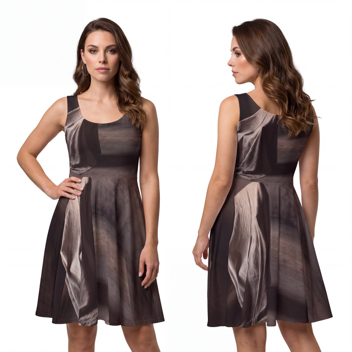Women's Skater Dress - Draped Silence Still Life Art - Shadowed Sanctuary