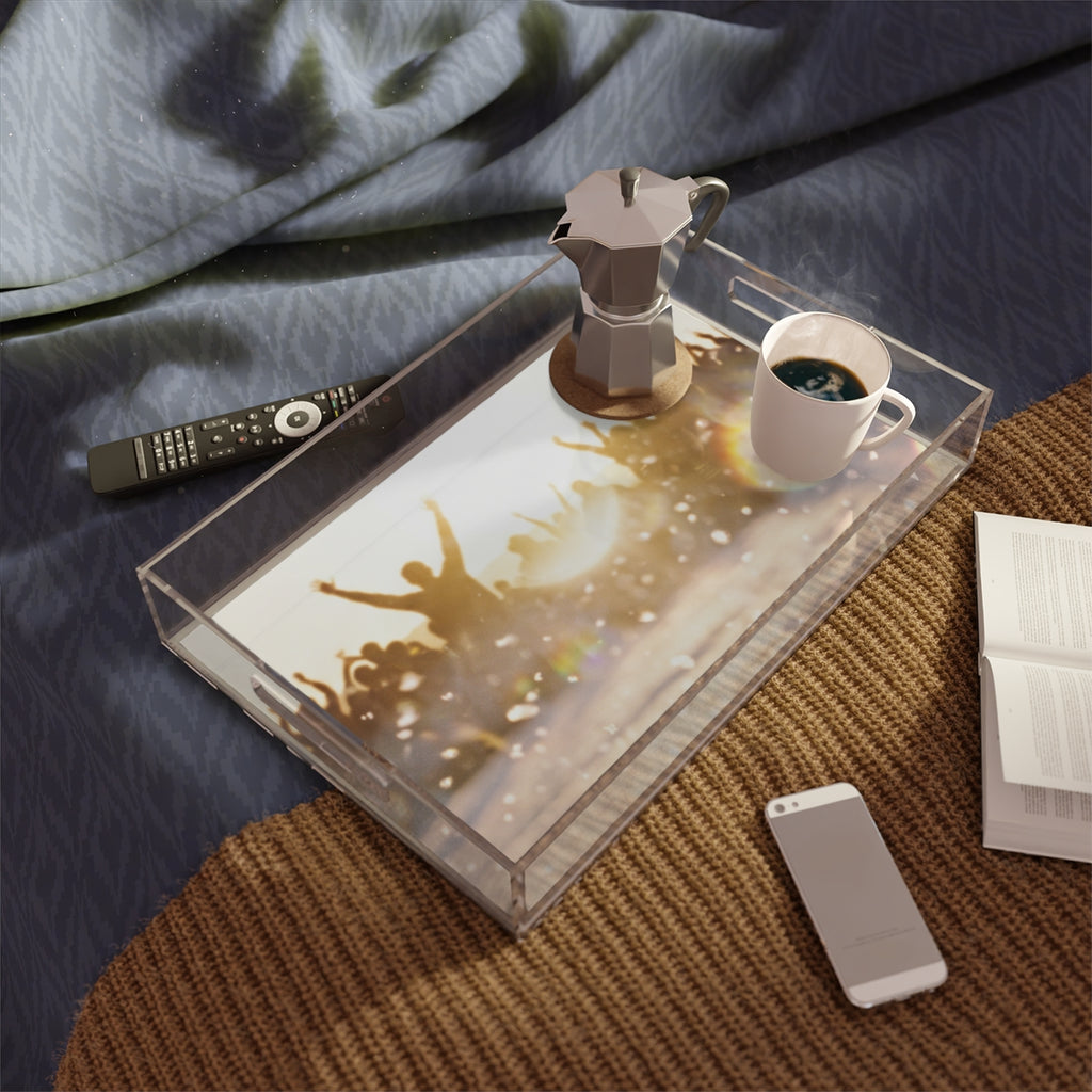 Golden Hour Crowd Celebration Acrylic Tray