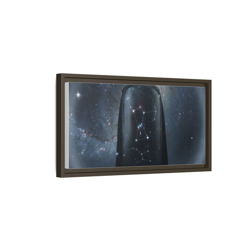 Framed Matte Canvas - Cosmic Sentinel — Espresso / 1.25" (10×8, 12×9, 14×11, 16×12, 20×10, 18×12, 20×16, 24×16, 24×18, 36×12, 24×20, 32×16, 30×20, 30×24, 32×24, 48×16, 36×24, 48×24, 40×30, 60×20, 48×32, 60×30 & 60×40)