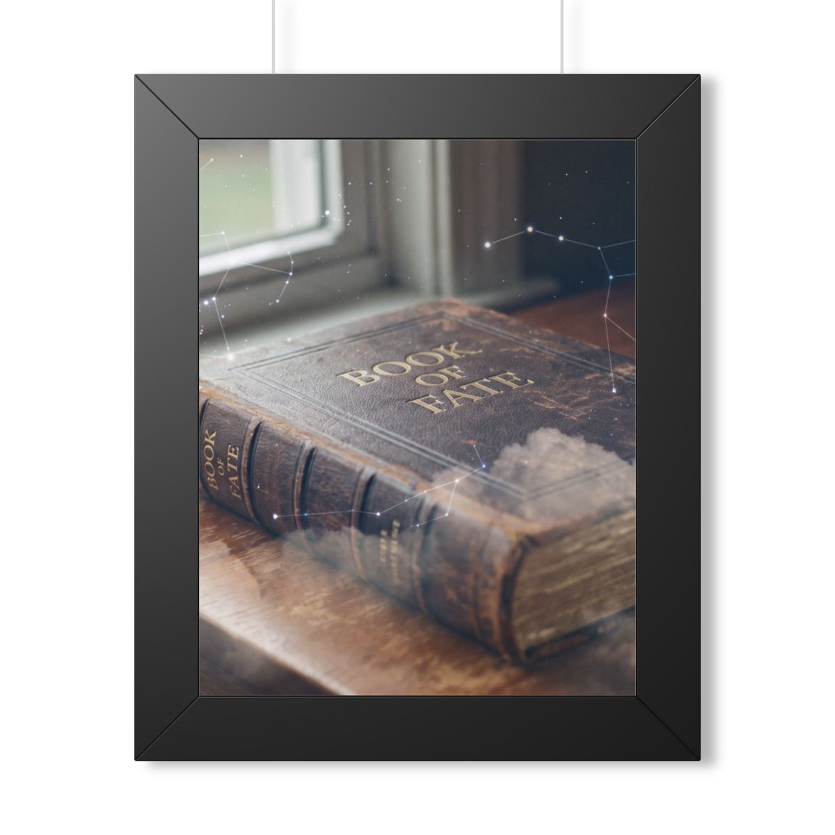 Framed Vertical Poster - Celestial Book of Fate Mystical Art...