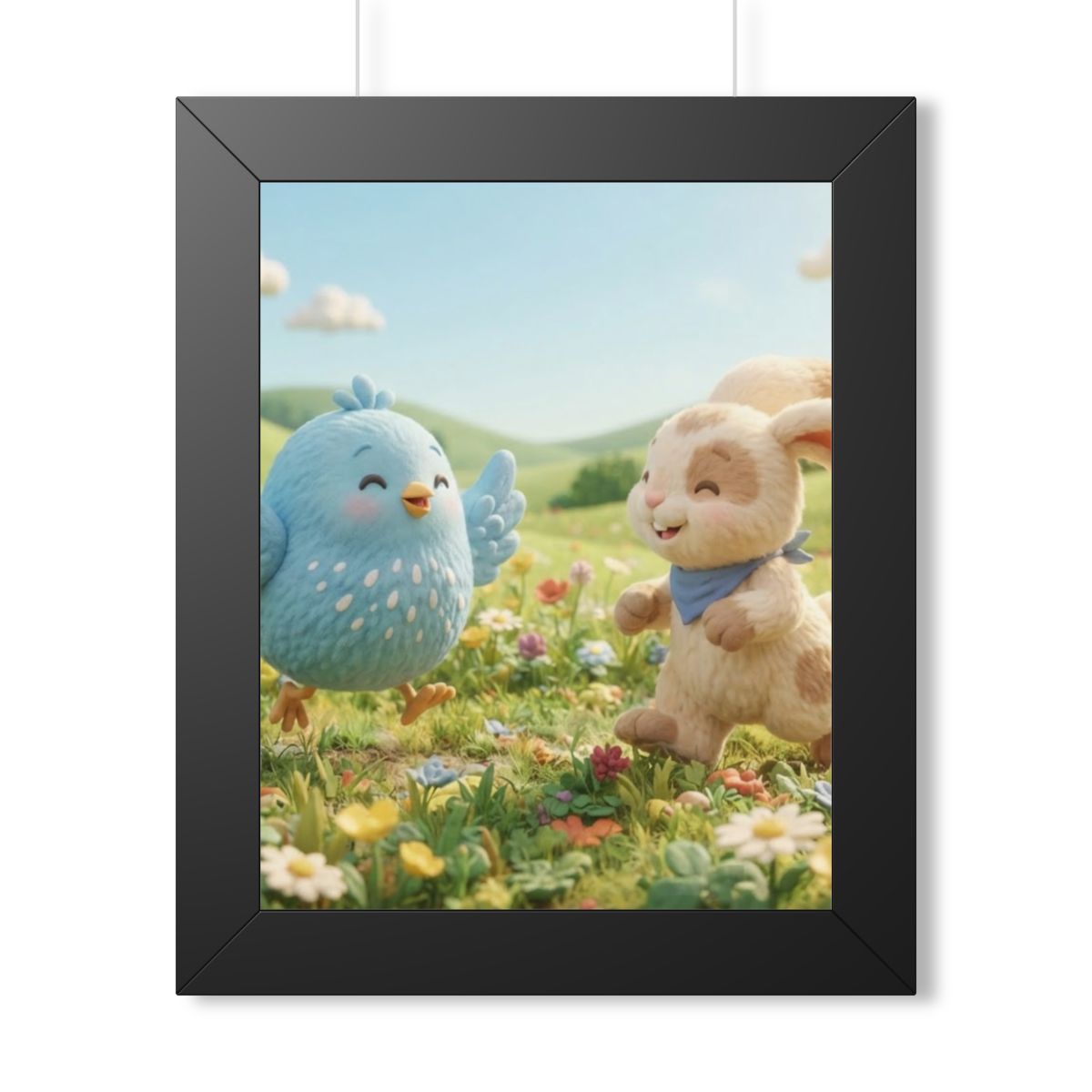 Framed Vertical Poster - Meadow Friends View — Black (11×14...