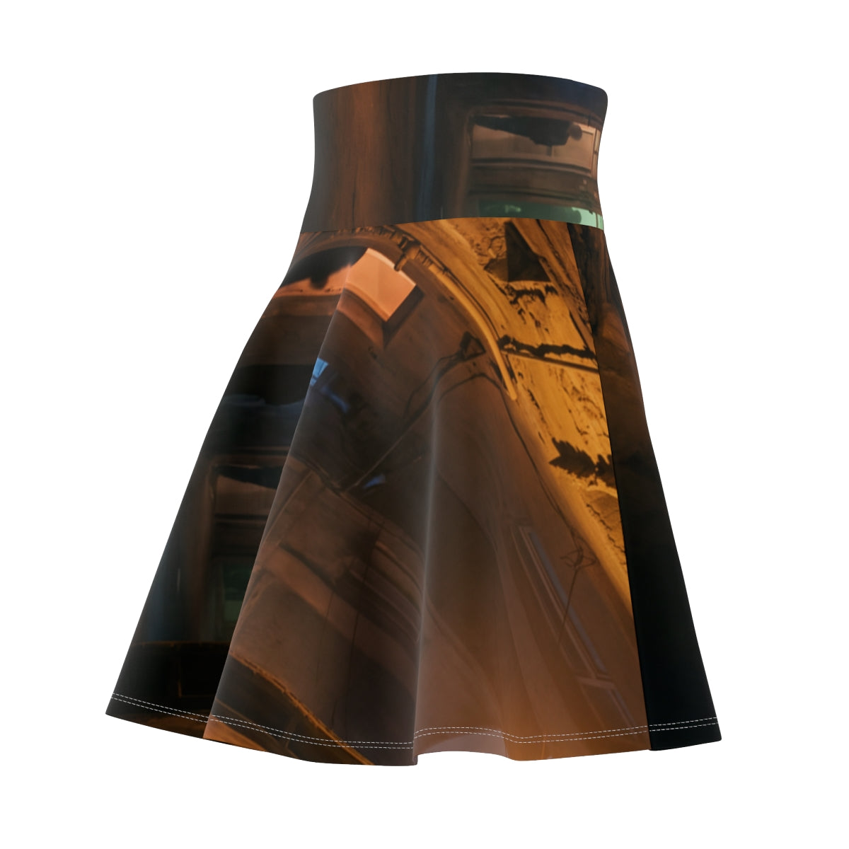 Women's Skater Skirt - Shadowed Alleyway Mystery Art Print |...