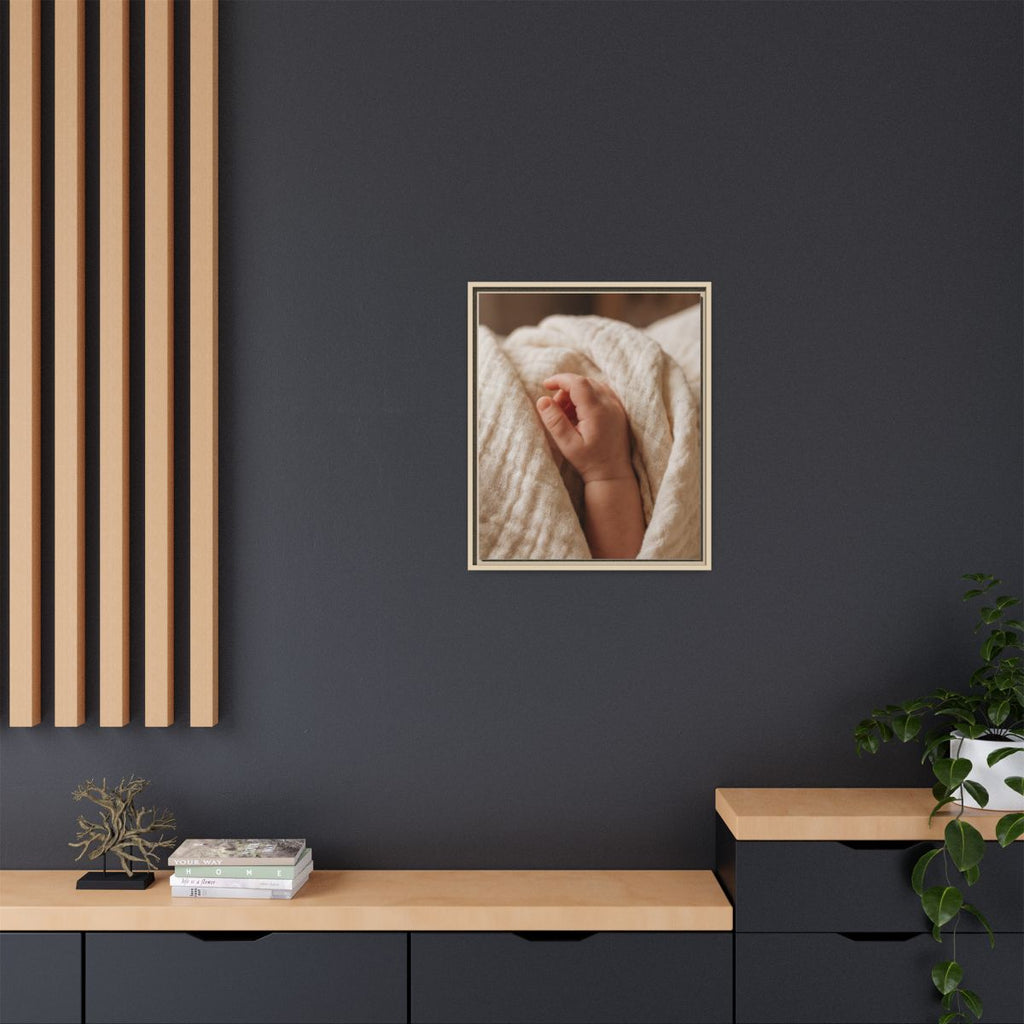 Framed Matte Canvas - Tender Newborn Hand (8×10, 9×12... |...