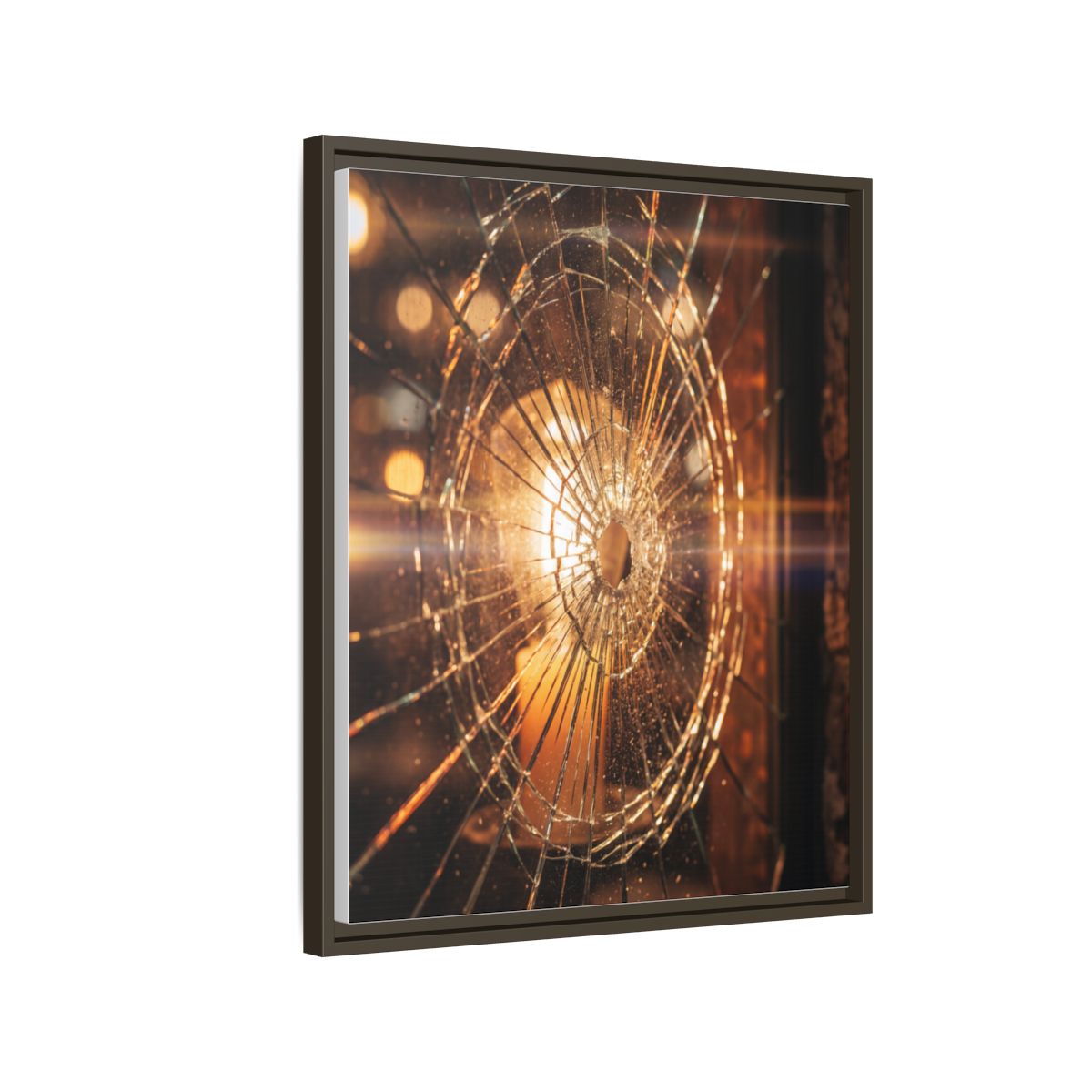 Framed Matte Canvas - Shattered Glass — Espresso / 1.25"
