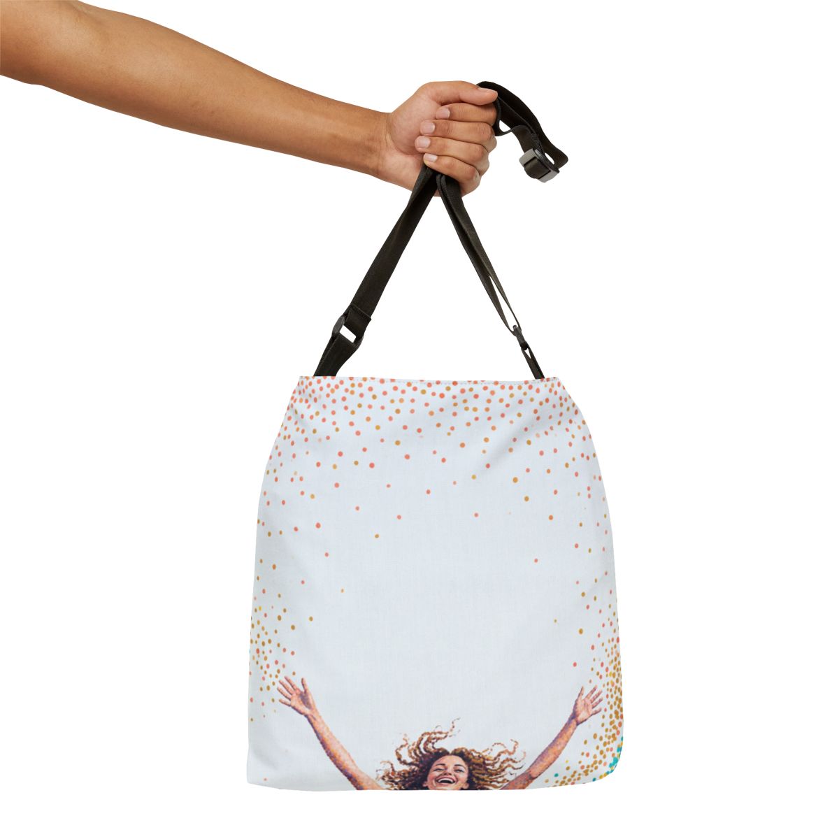 Adjustable Tote Bag - Radiant Joy Pointillist Woman Art |...