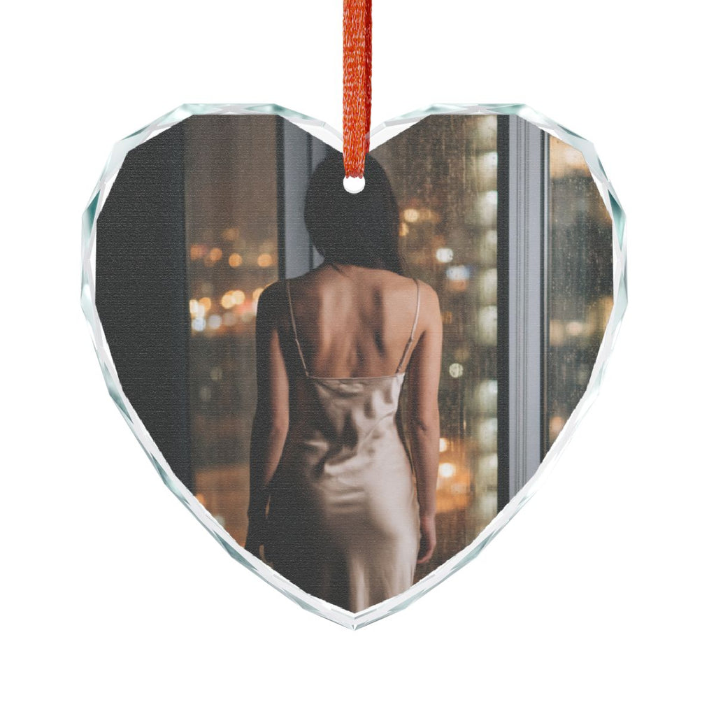 Glass Ornament - Amber Night Romance