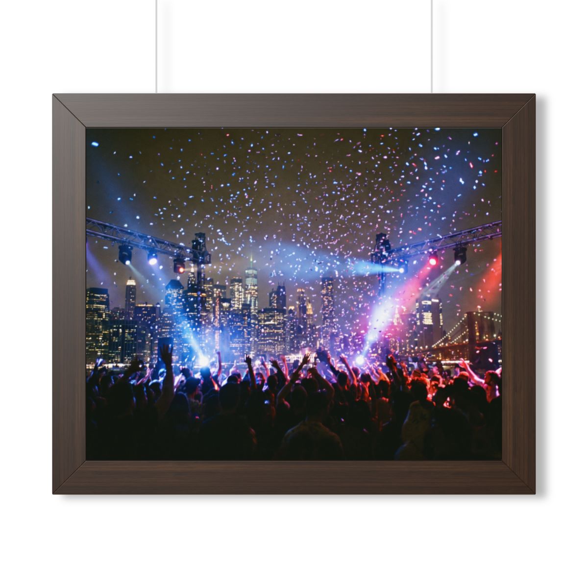 Framed Horizontal Poster - City Skyline Festival Euphoria......