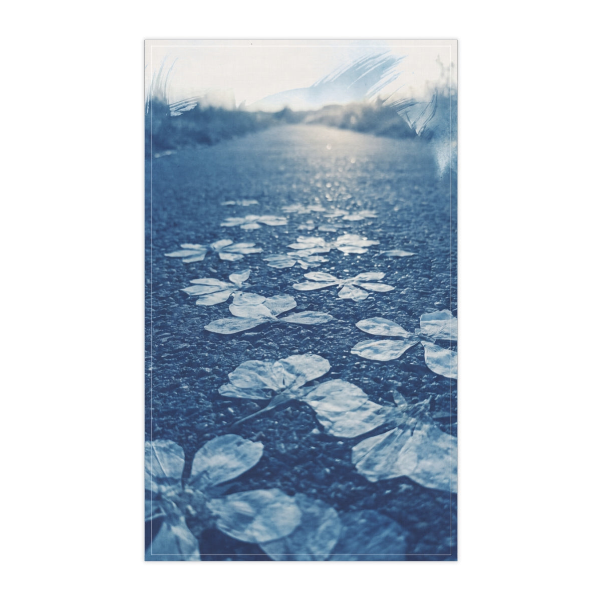 Tea Towel - Cyanotype Floral Path | Echovira Gallery