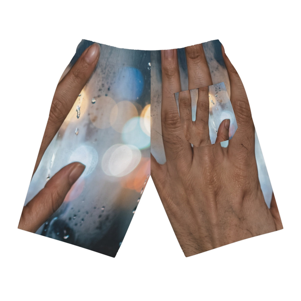 Men's Athletic Long Shorts Rainy City Art