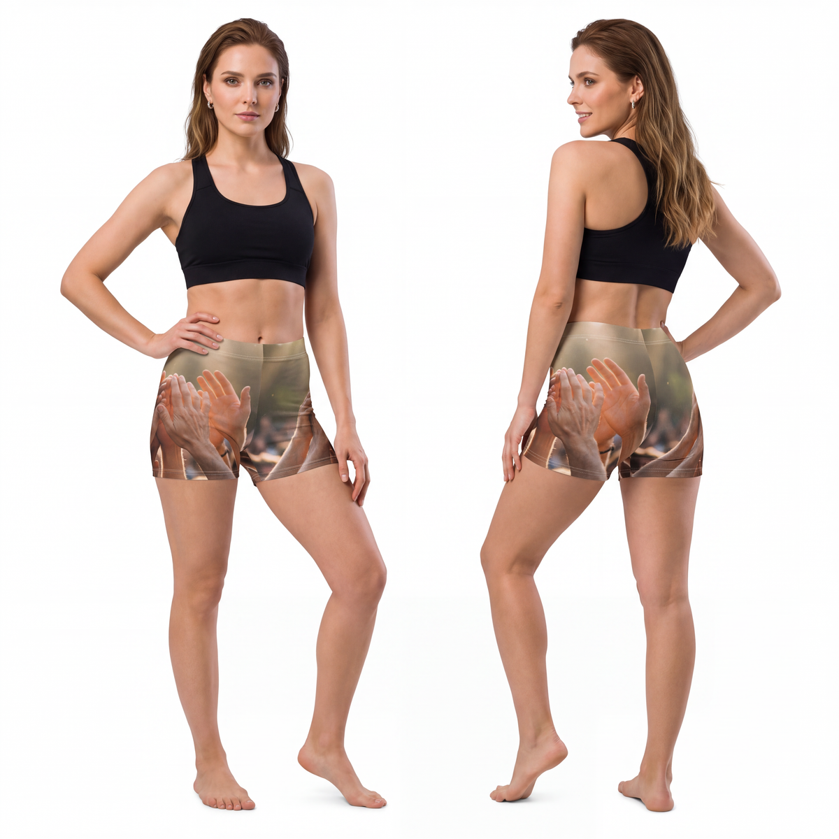 Women's Shorts - Golden Rays of Unity Wall Art | Echovira...