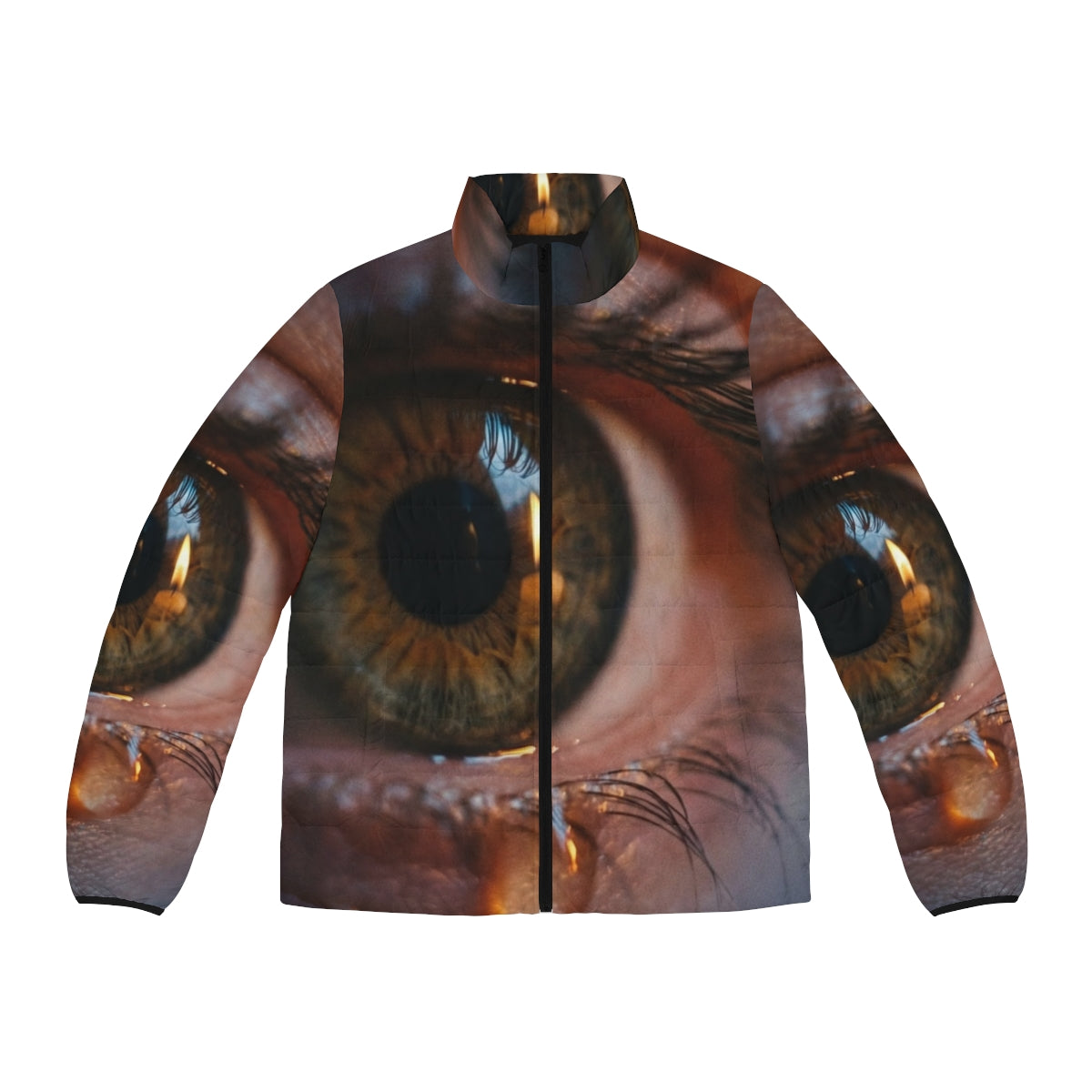 Men's Puffer Jacket - Amber Iris Reflection Fine Art Print |...