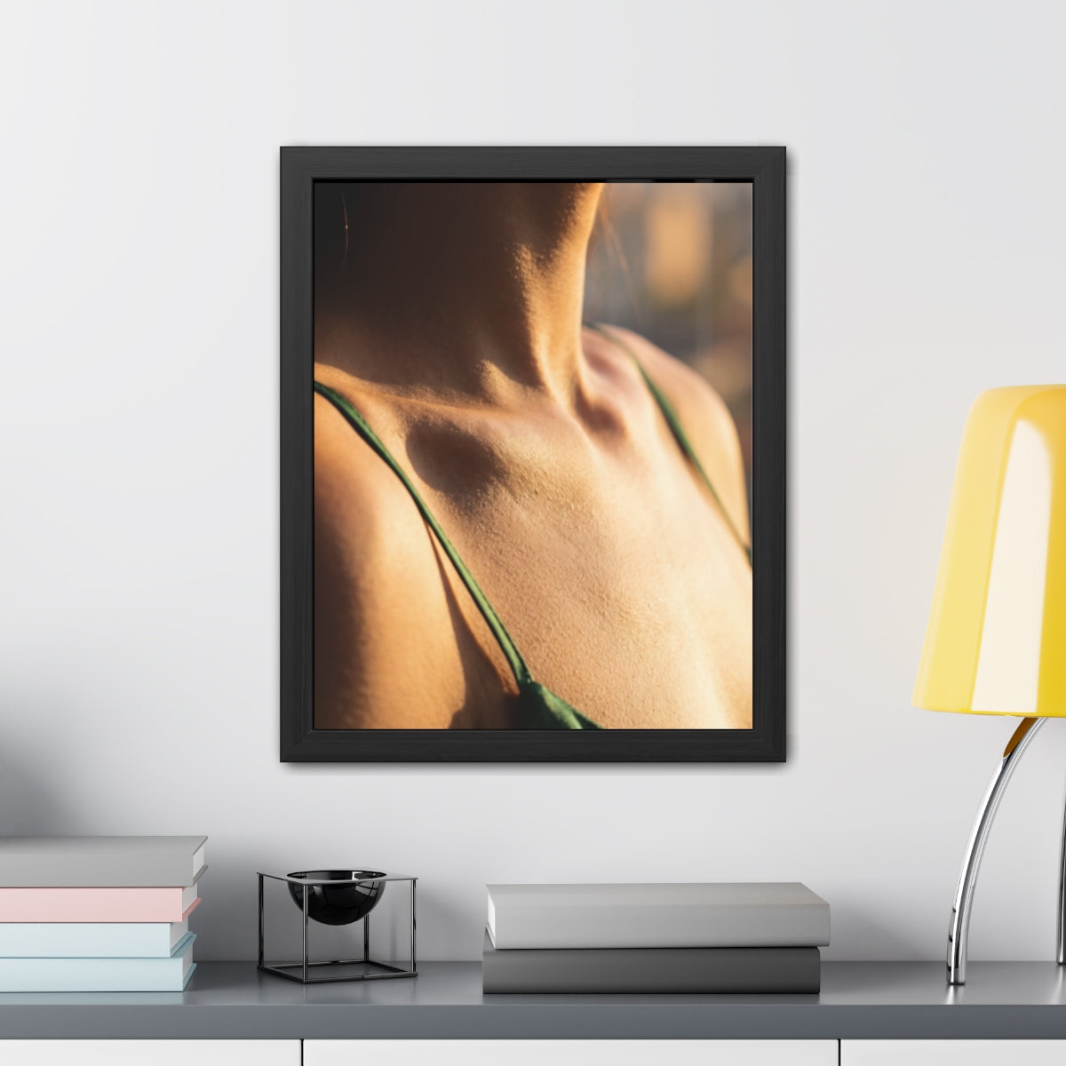 Golden Hour Framed Poster - Elegant Sunkissed Art — Portrait...