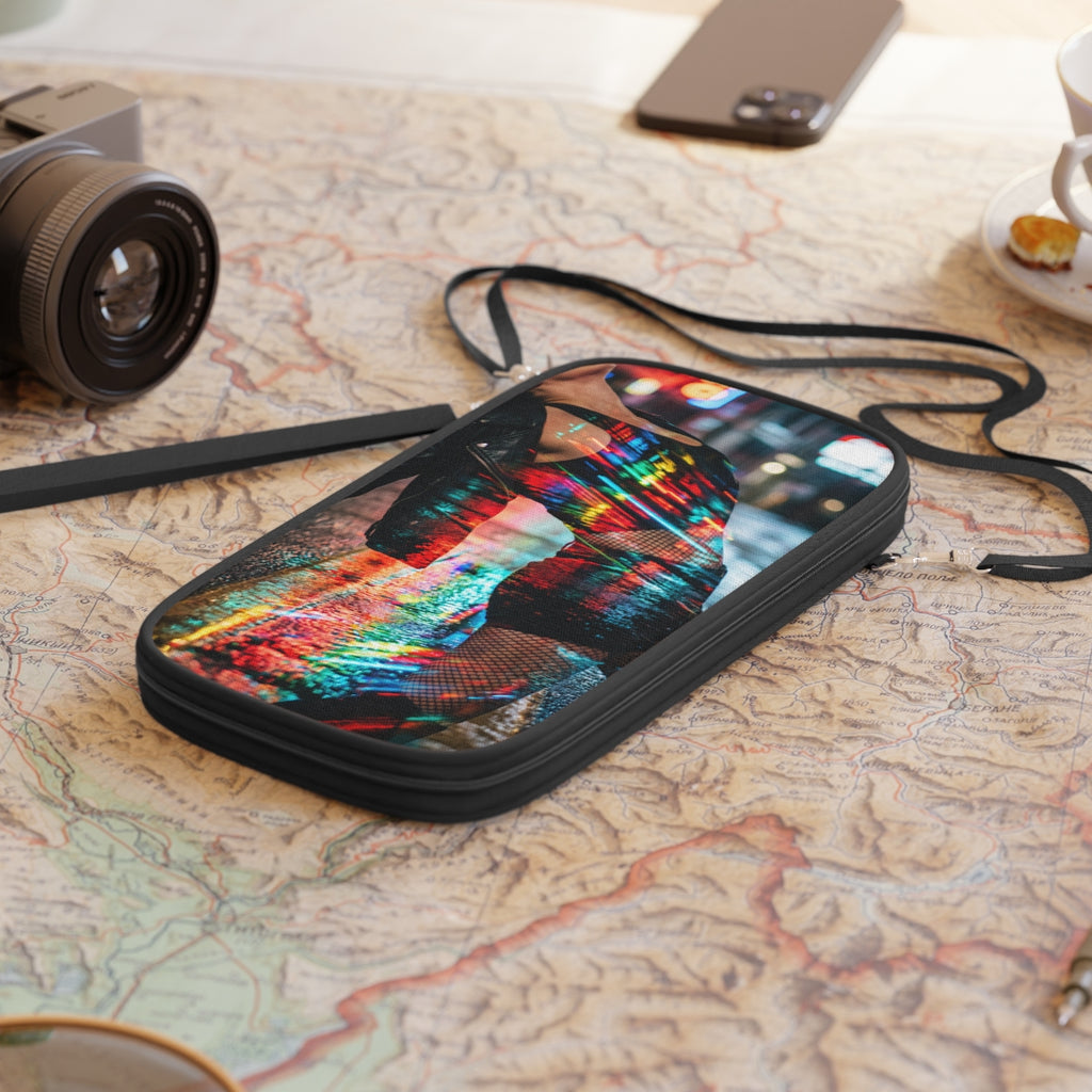 Passport Wallet - Neon Electric Nights | Echovira Gallery