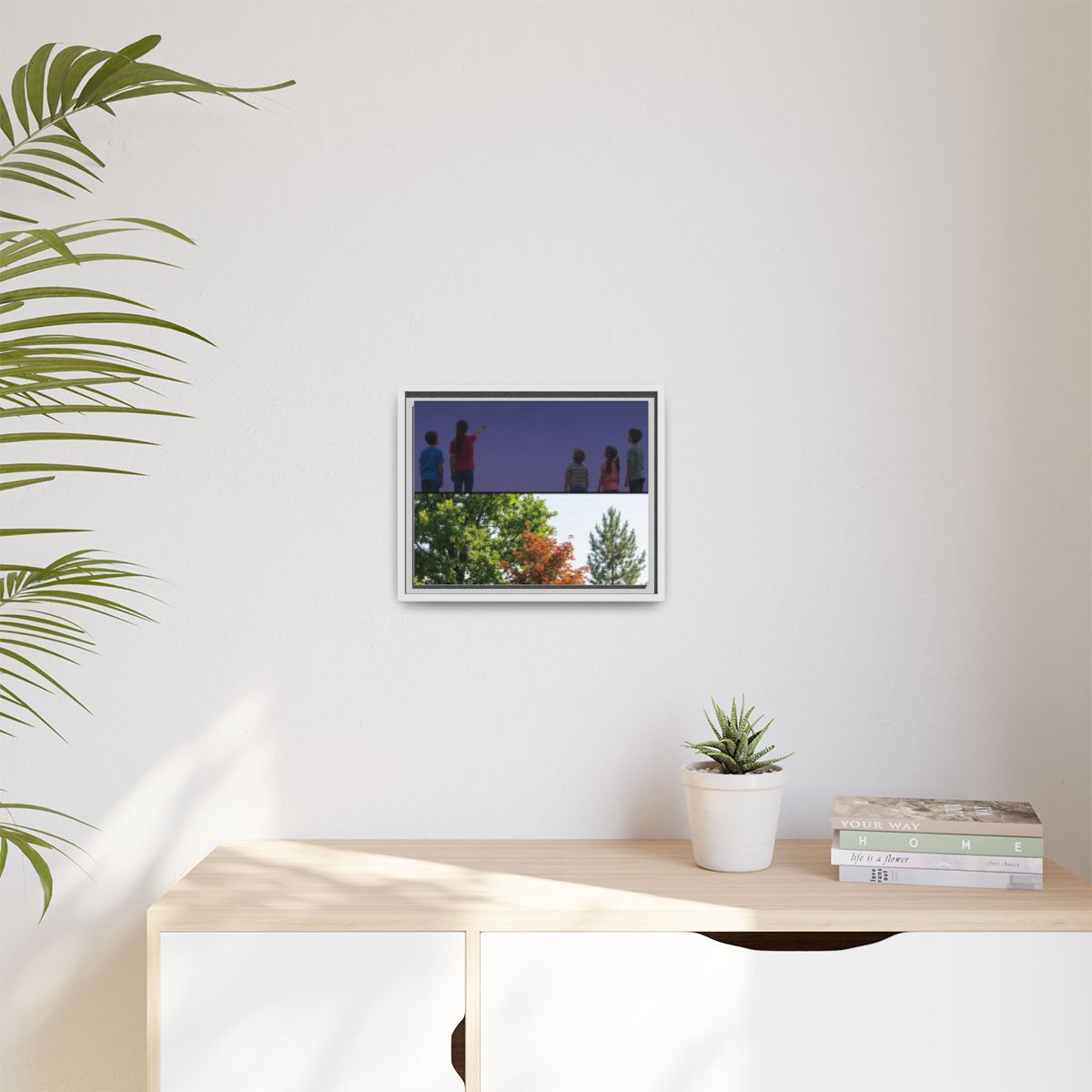 Matte Canvas, Framed - Stardust & Forest Discovery — White /...