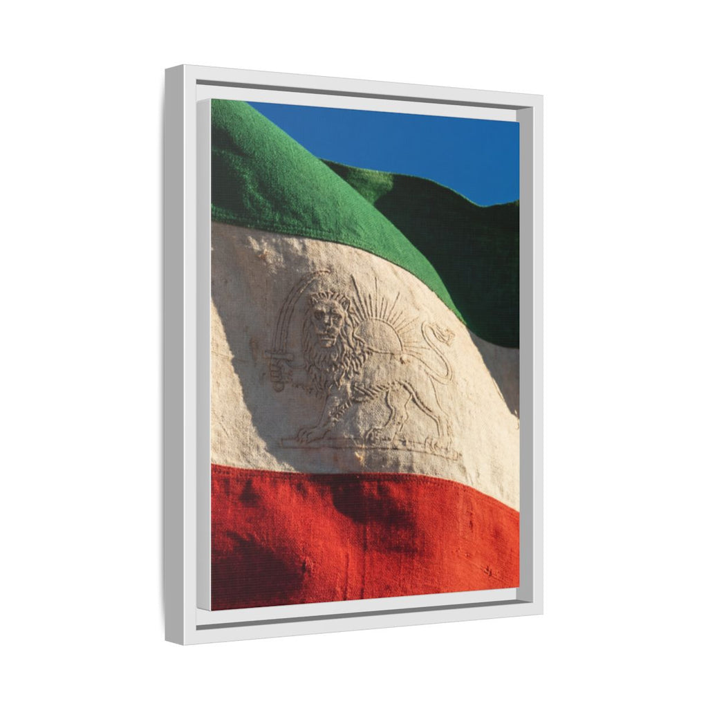 Framed Canvas Art - Distressed Flag — White / 1.25"