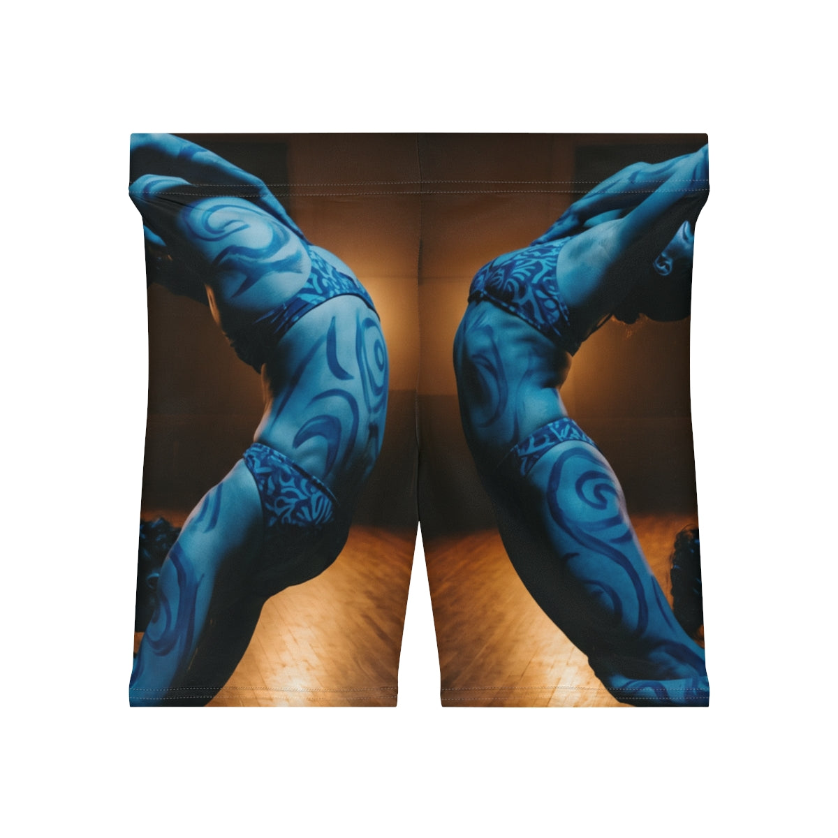 Women's Biker Shorts - Cerulean Swirl | Echovira Gallery