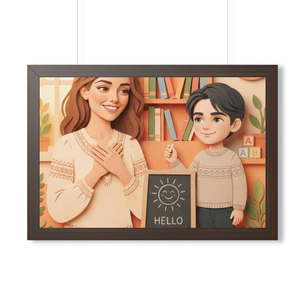 Framed Horizontal Poster - Classroom Wonder — Walnut (14×11...