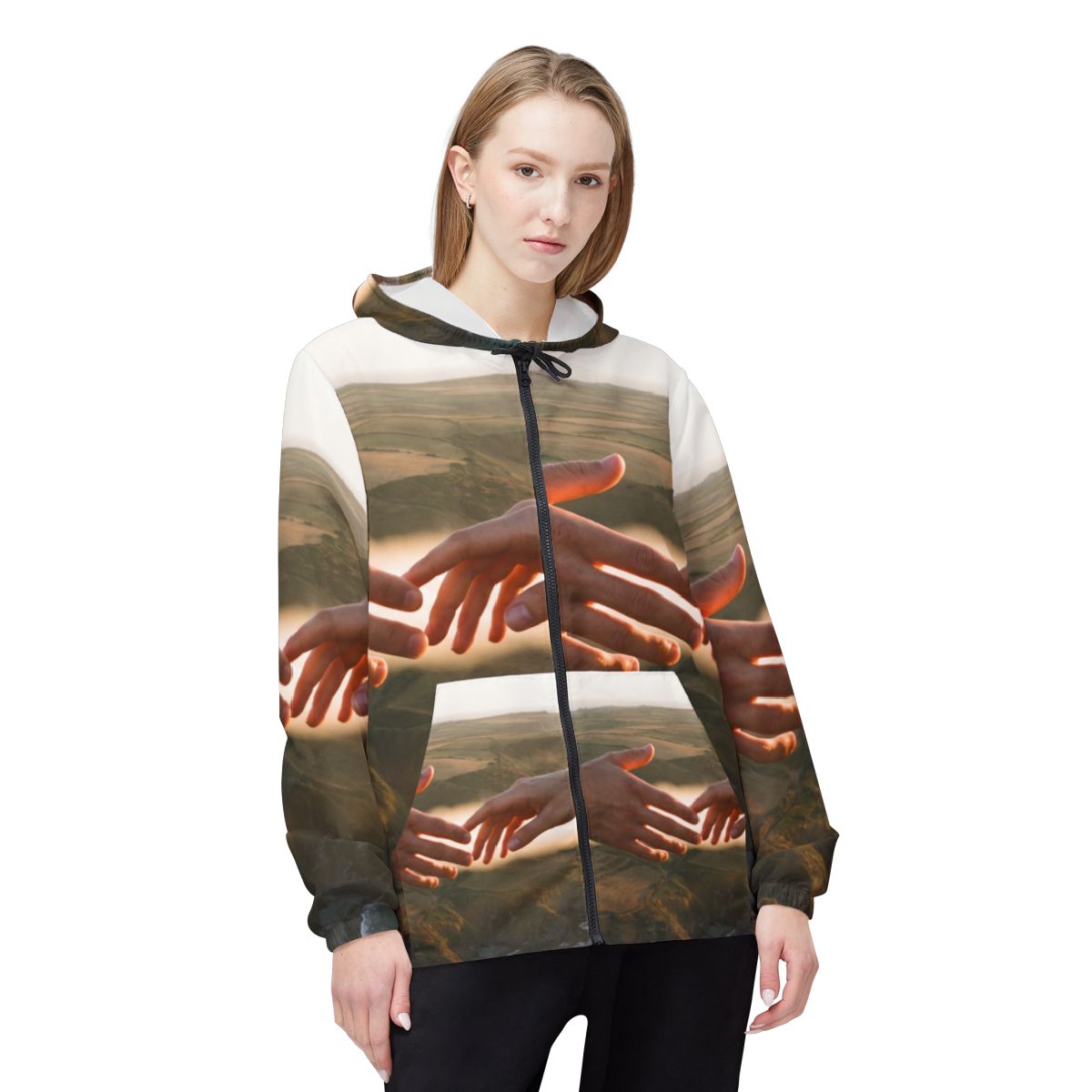 Unisex Windbreaker Jacket - The Infinite Touch | Ethereal......