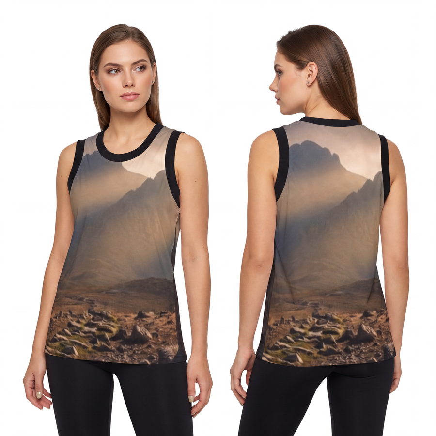 Unisex Basketball Jersey - Mystic Monolith Ancient Persian Mountain Art