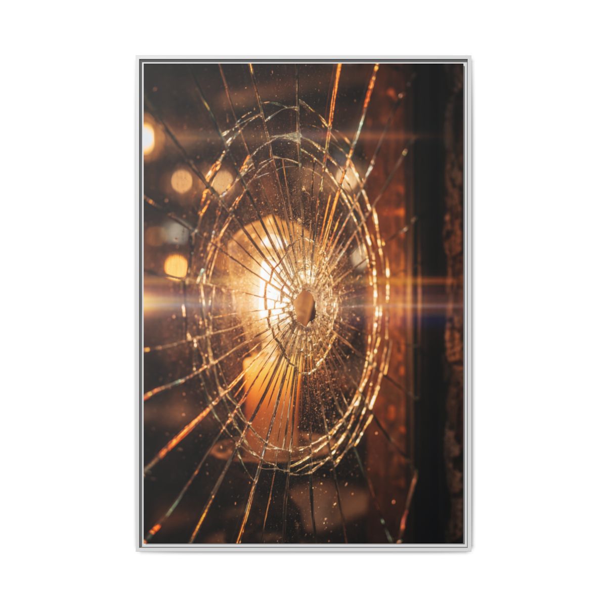Framed Matte Canvas - Shattered Glass
