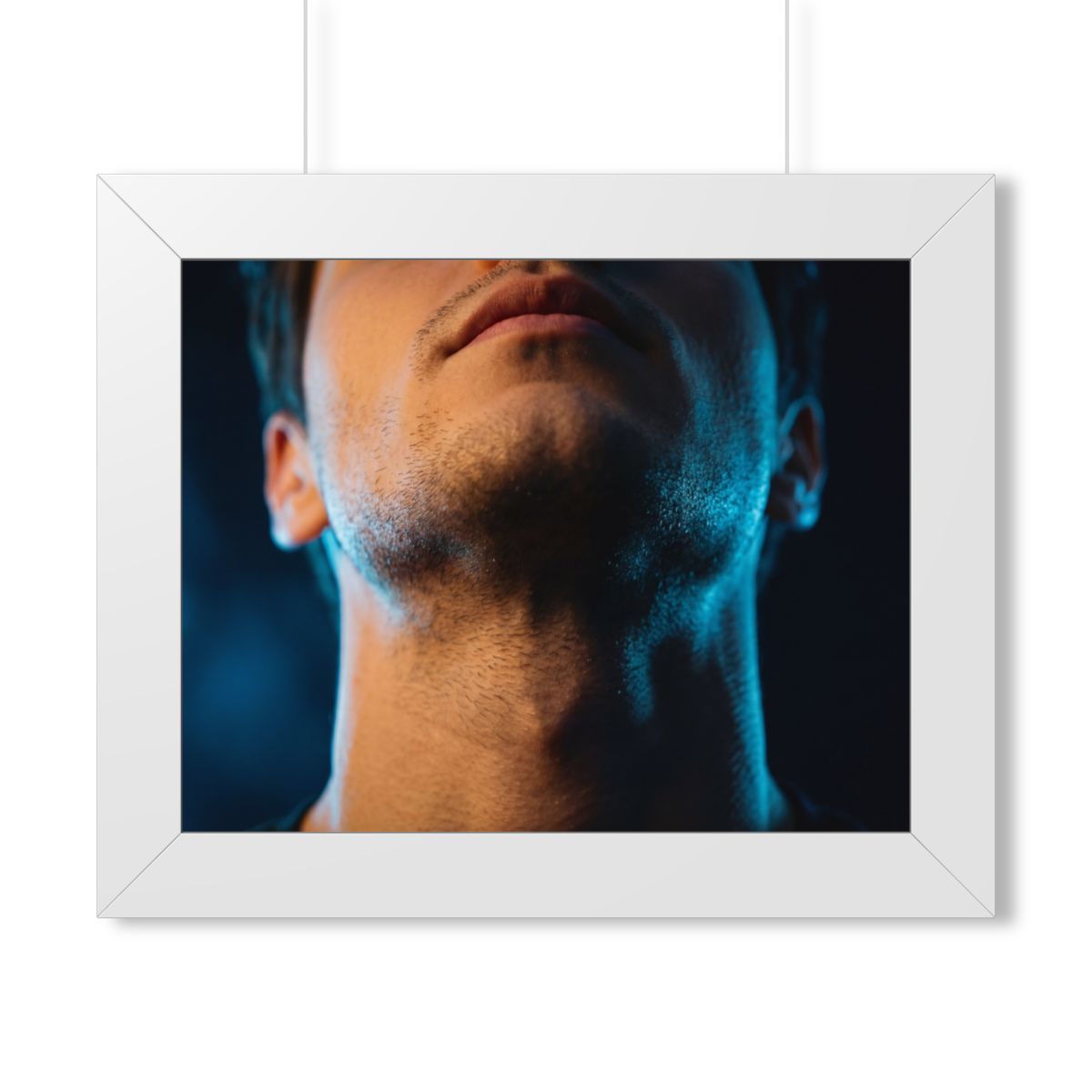 Framed Horizontal Poster - Neon Horizon Portrait — White......