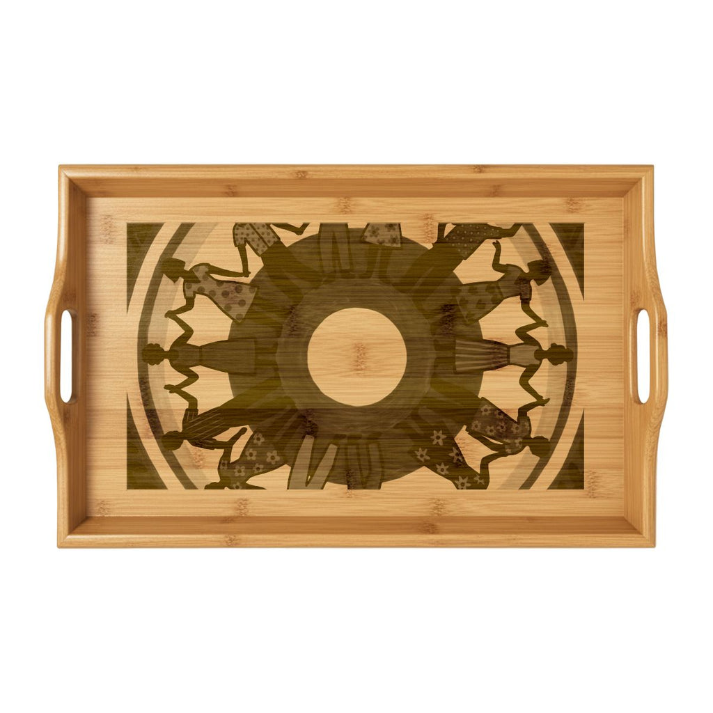 Engraved Bamboo Tray - Unity Mandala Folk Art | Echovira...