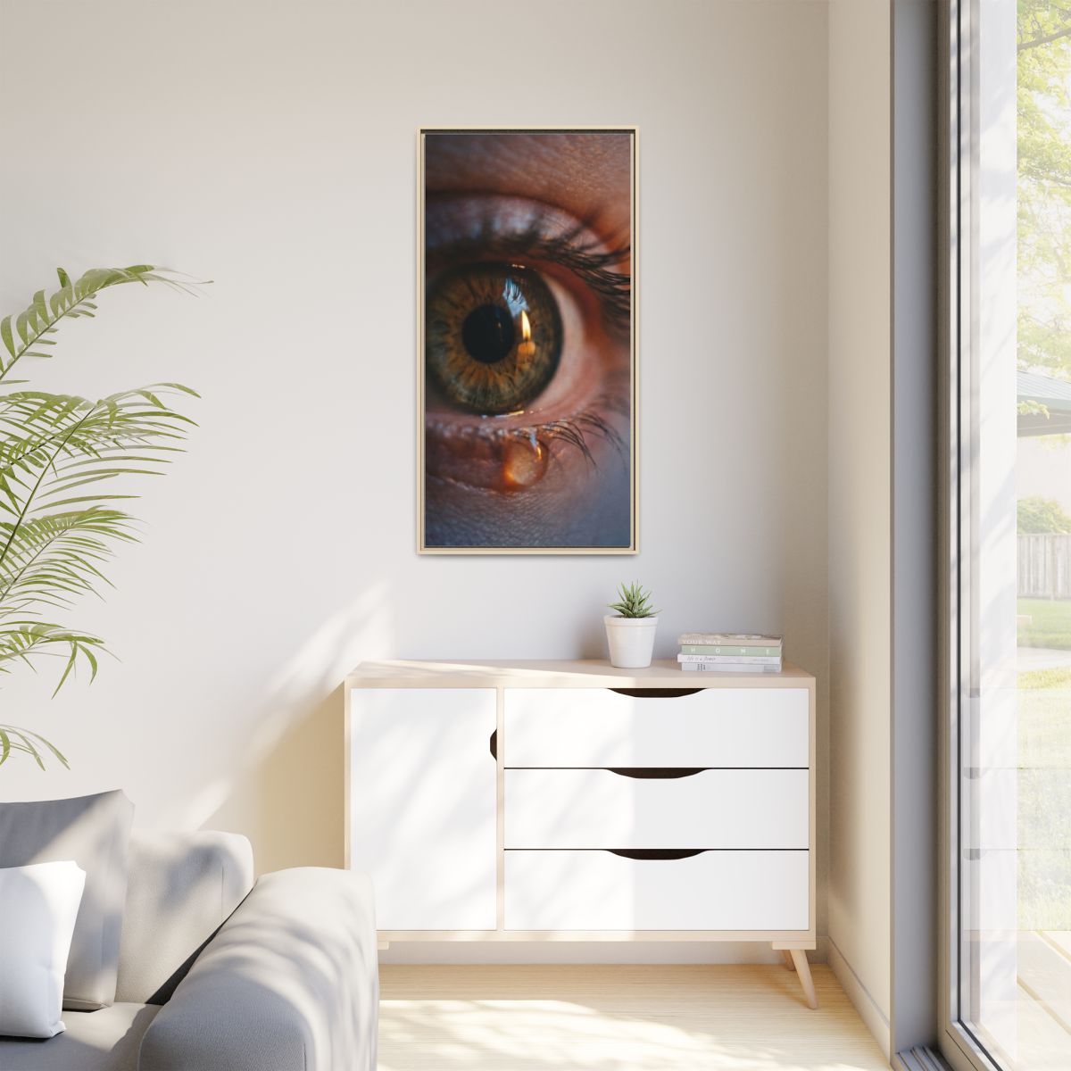 Matte Canvas, Framed - Amber Iris Reflection Fine Art Print...