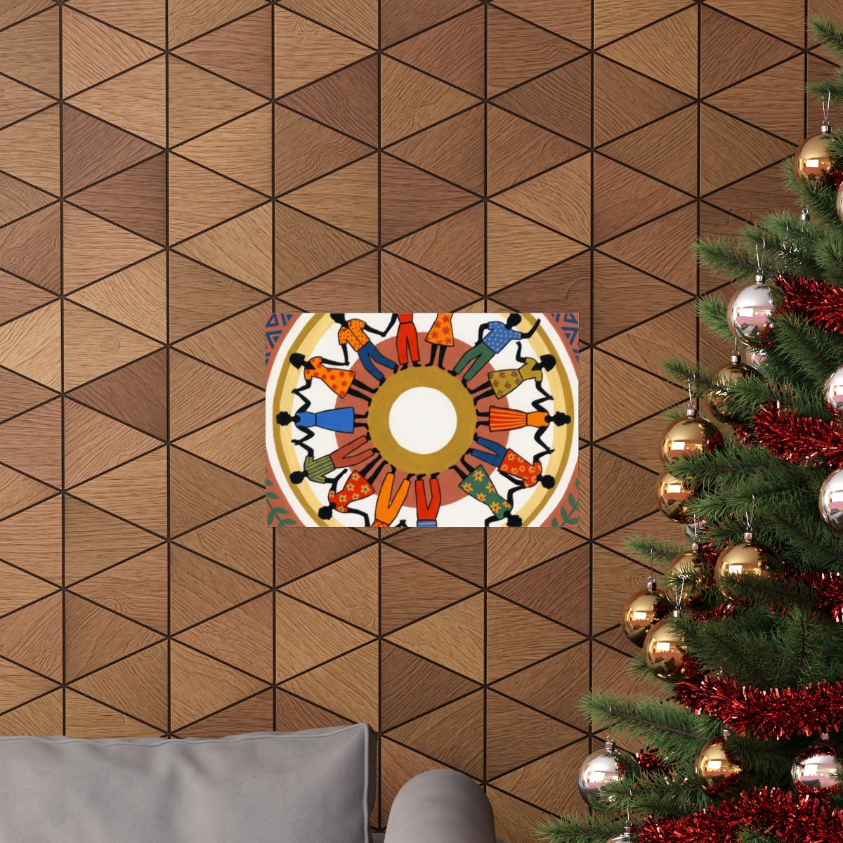 Matte Horizontal Poster - Unity Mandala Folk Art (10×8 &......