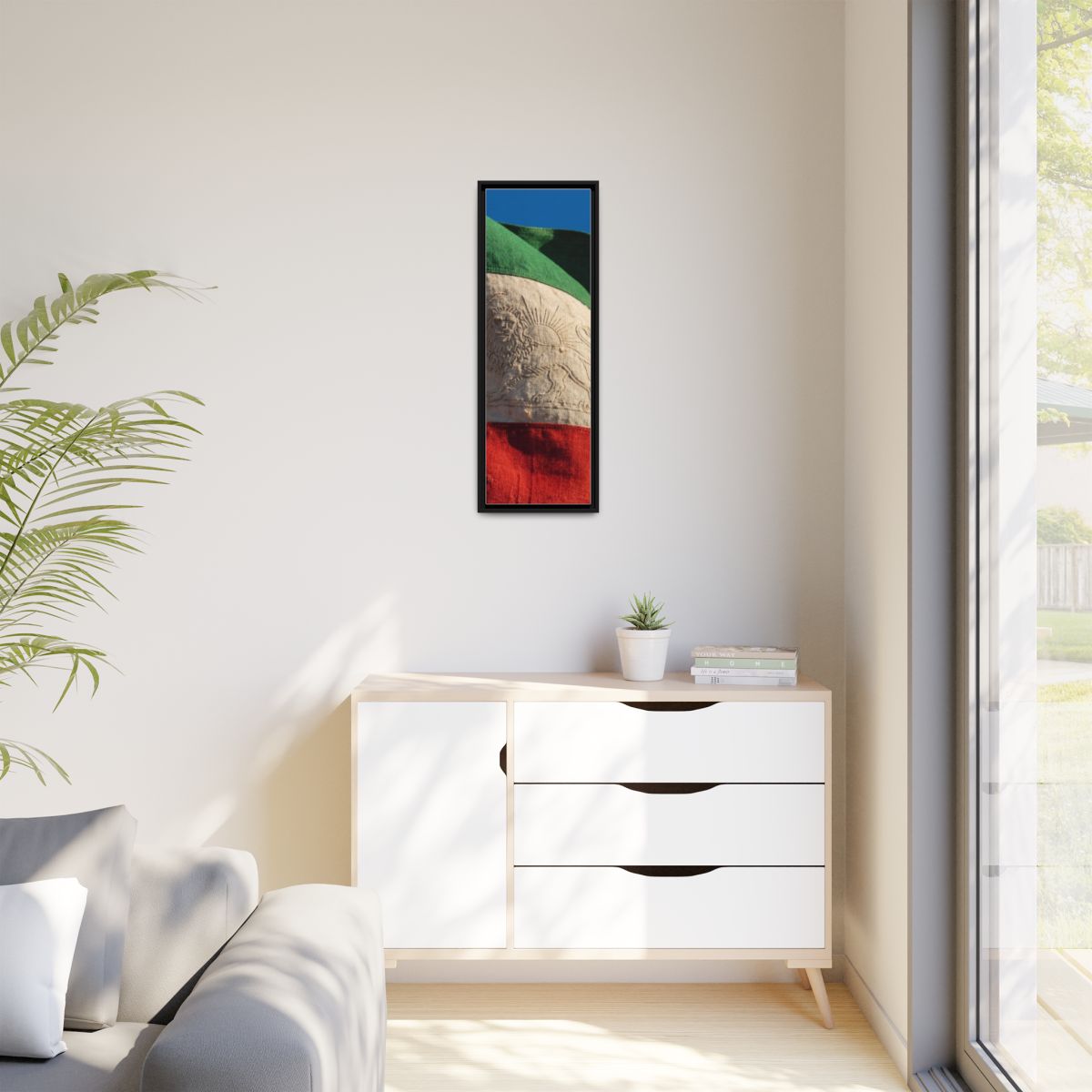 Matte Canvas, Framed - Vintage Persian Lion and Sun Heritage...