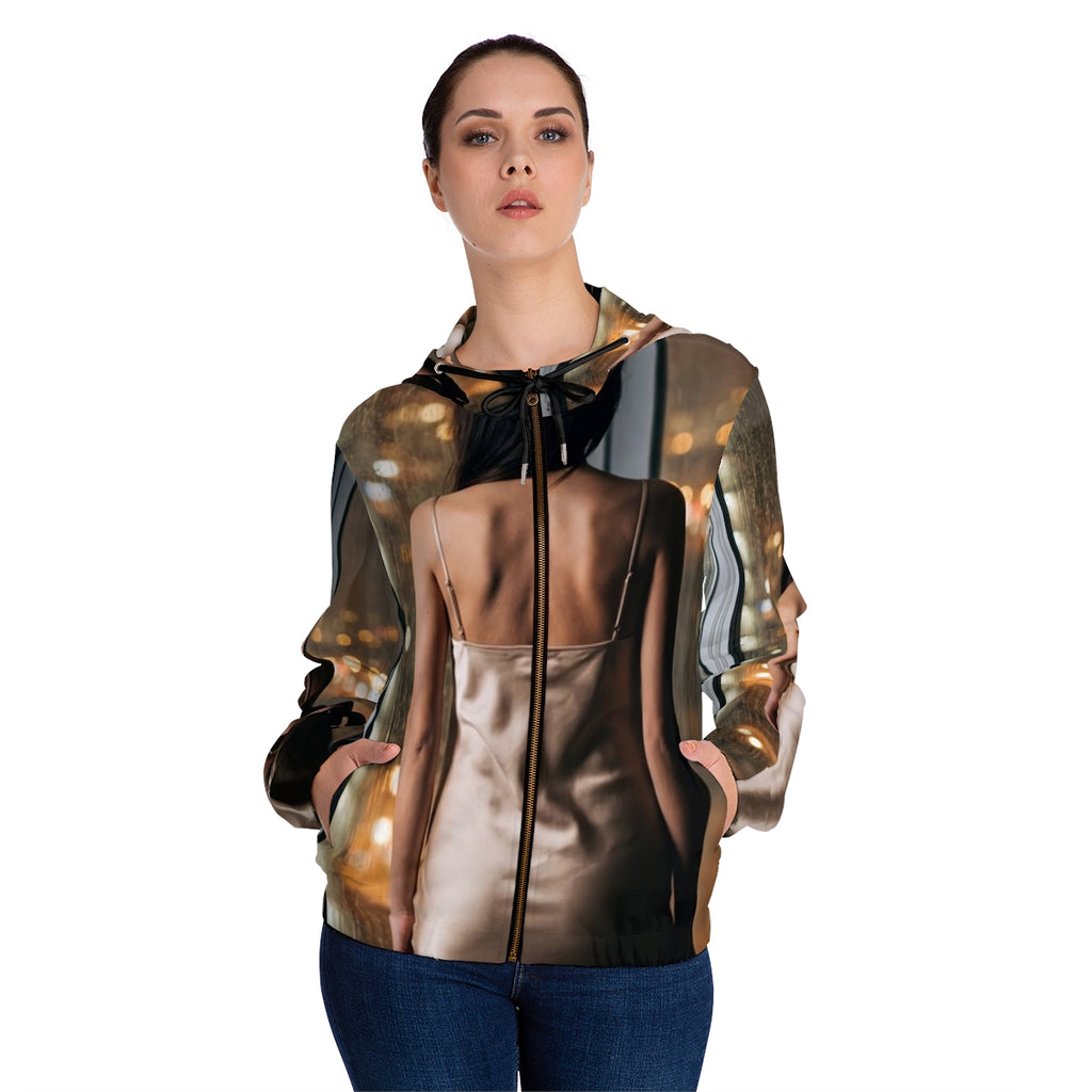 Women's Full-Zip Hoodie - Rainscape | Echovira Gallery