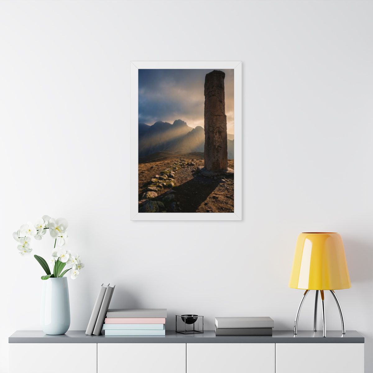 Framed Vertical Poster - Mystic Monolith Ancient Persian......